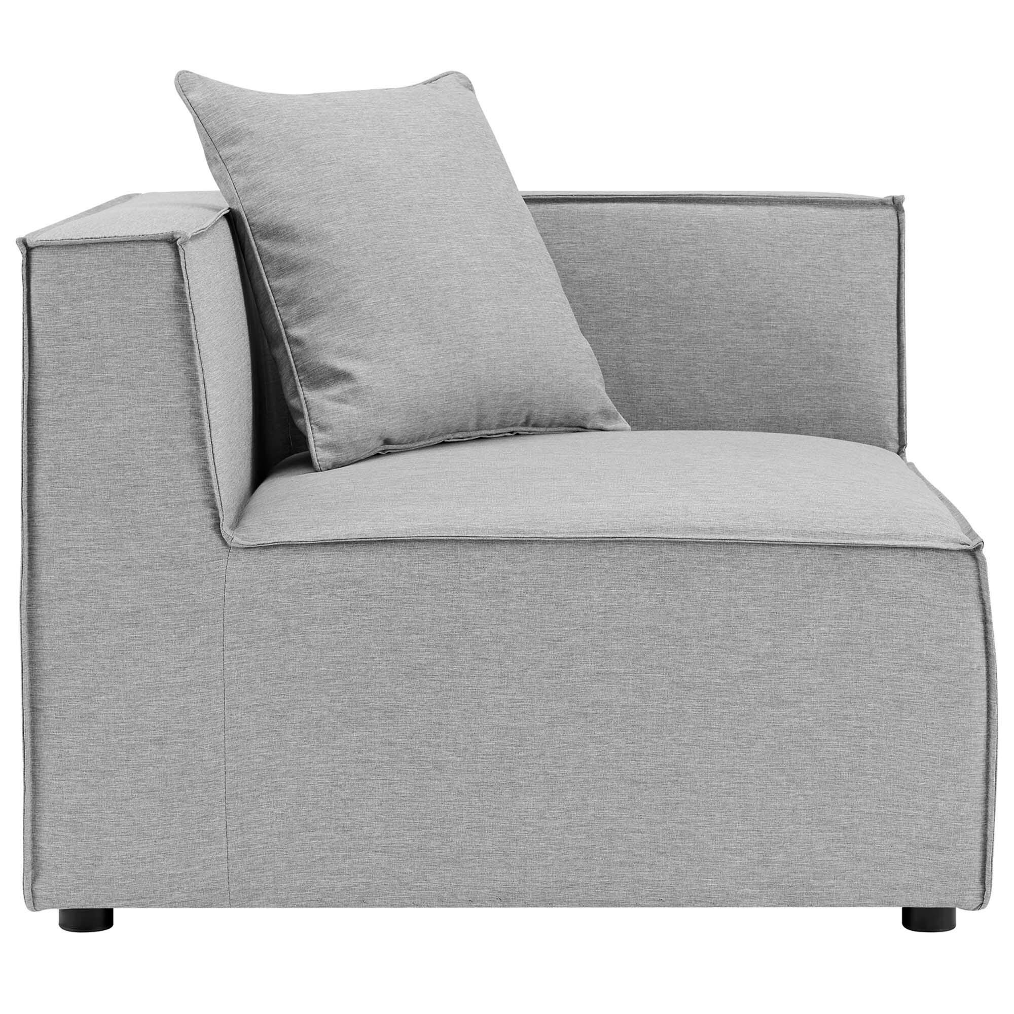 Modway Saybrook Outdoor Loveseat And Ottoman Set, Gray, large