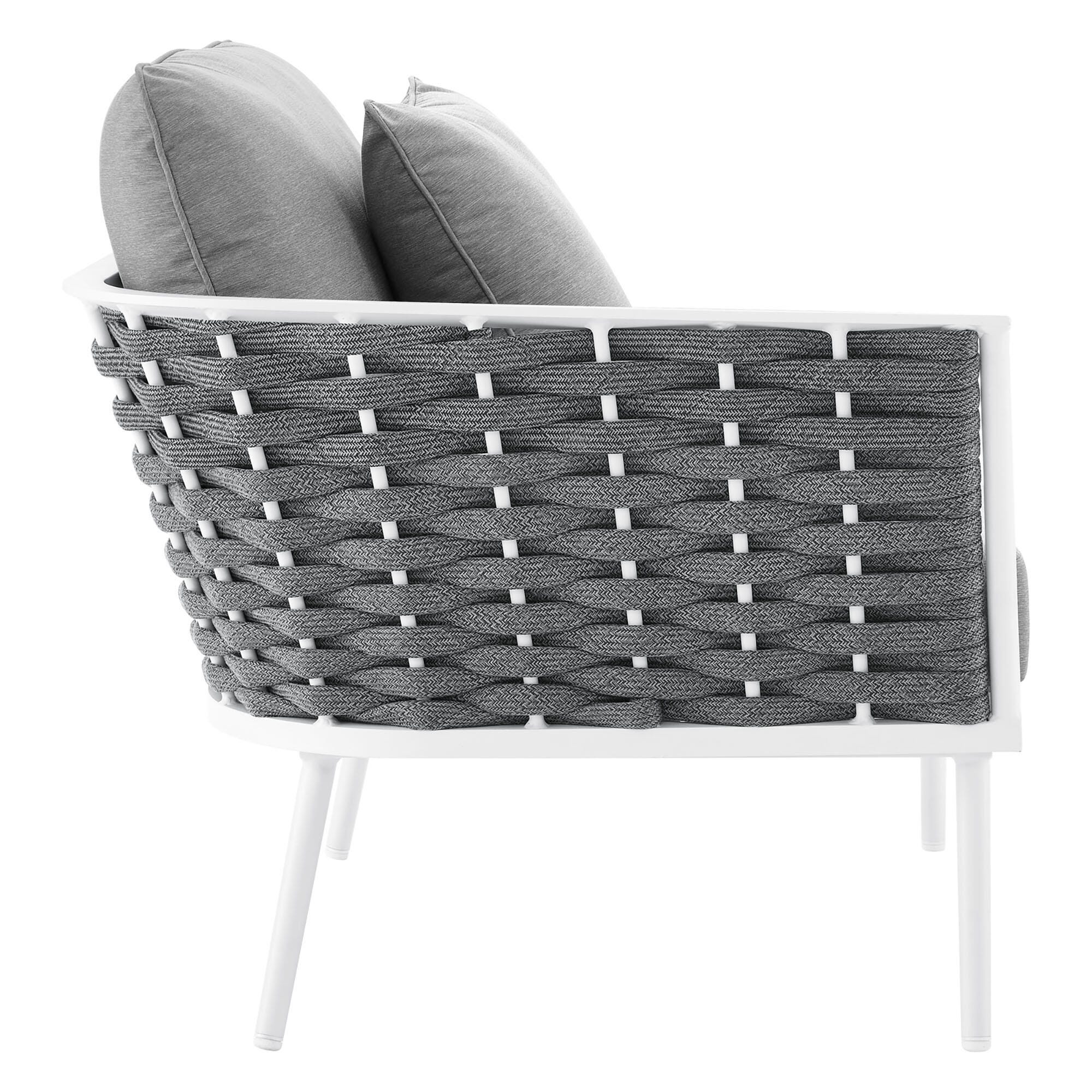 Modway Stance 4-Piece Outdoor Sectional, White/Gray, large