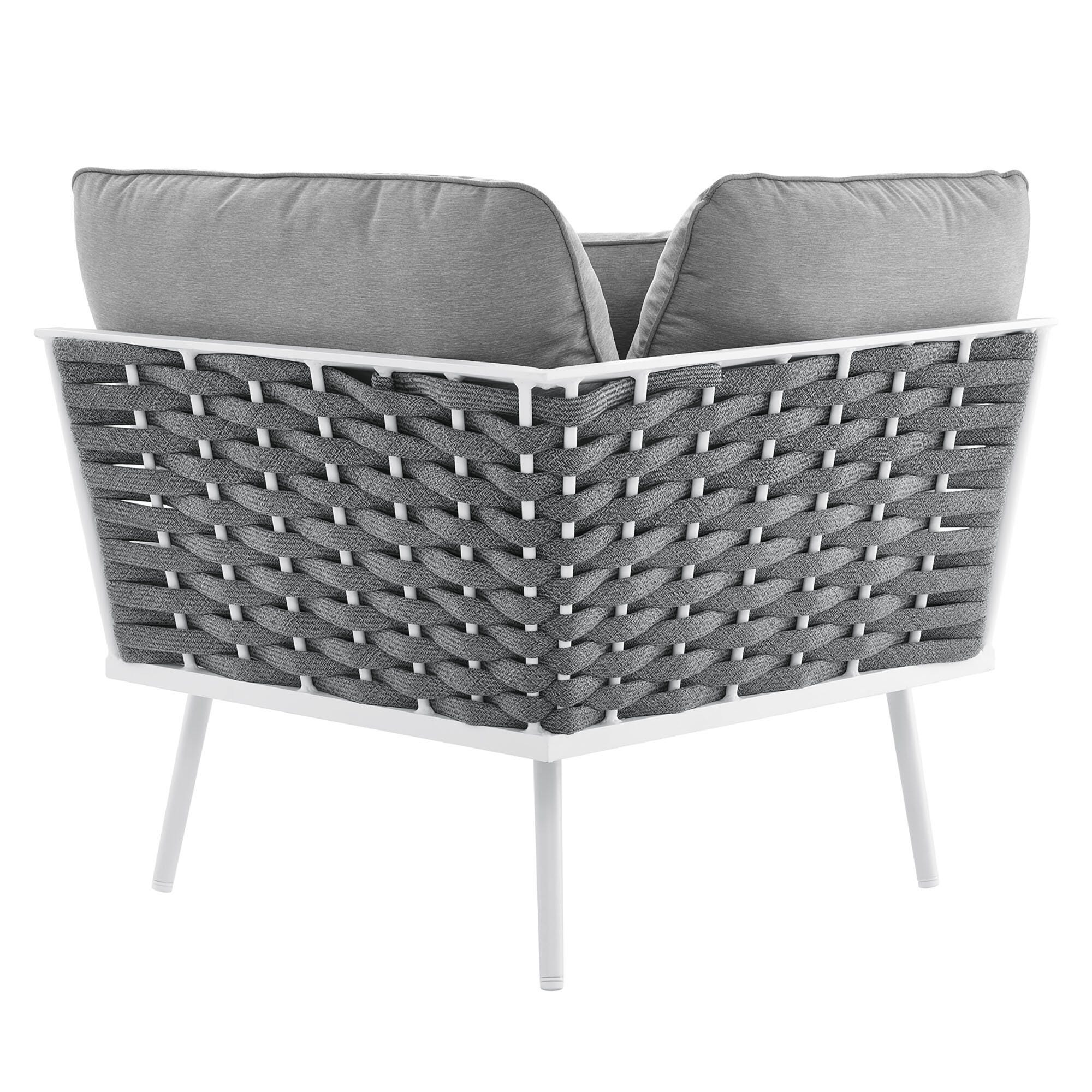 Modway Stance 4-Piece Outdoor Sectional, White/Gray, large
