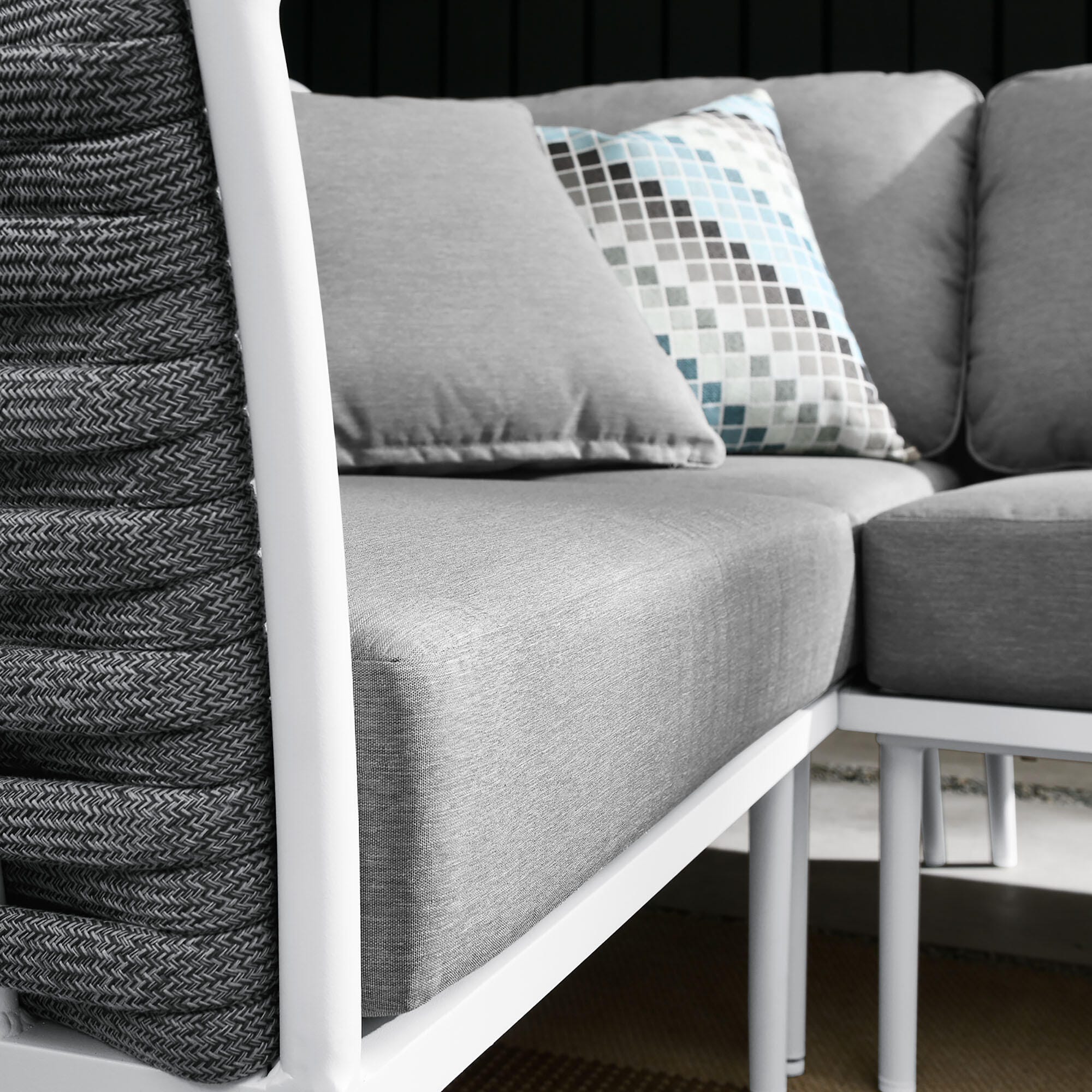 Modway Stance 4-Piece Outdoor Sectional, White/Gray, large