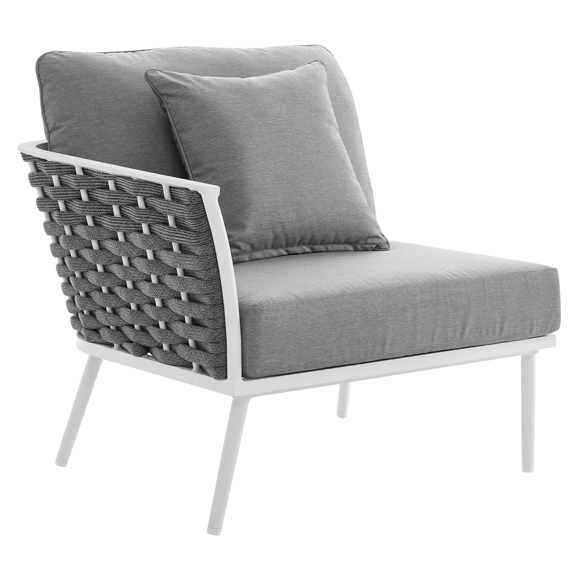 Modway Stance 4-Piece Outdoor Sectional, White/Gray, large
