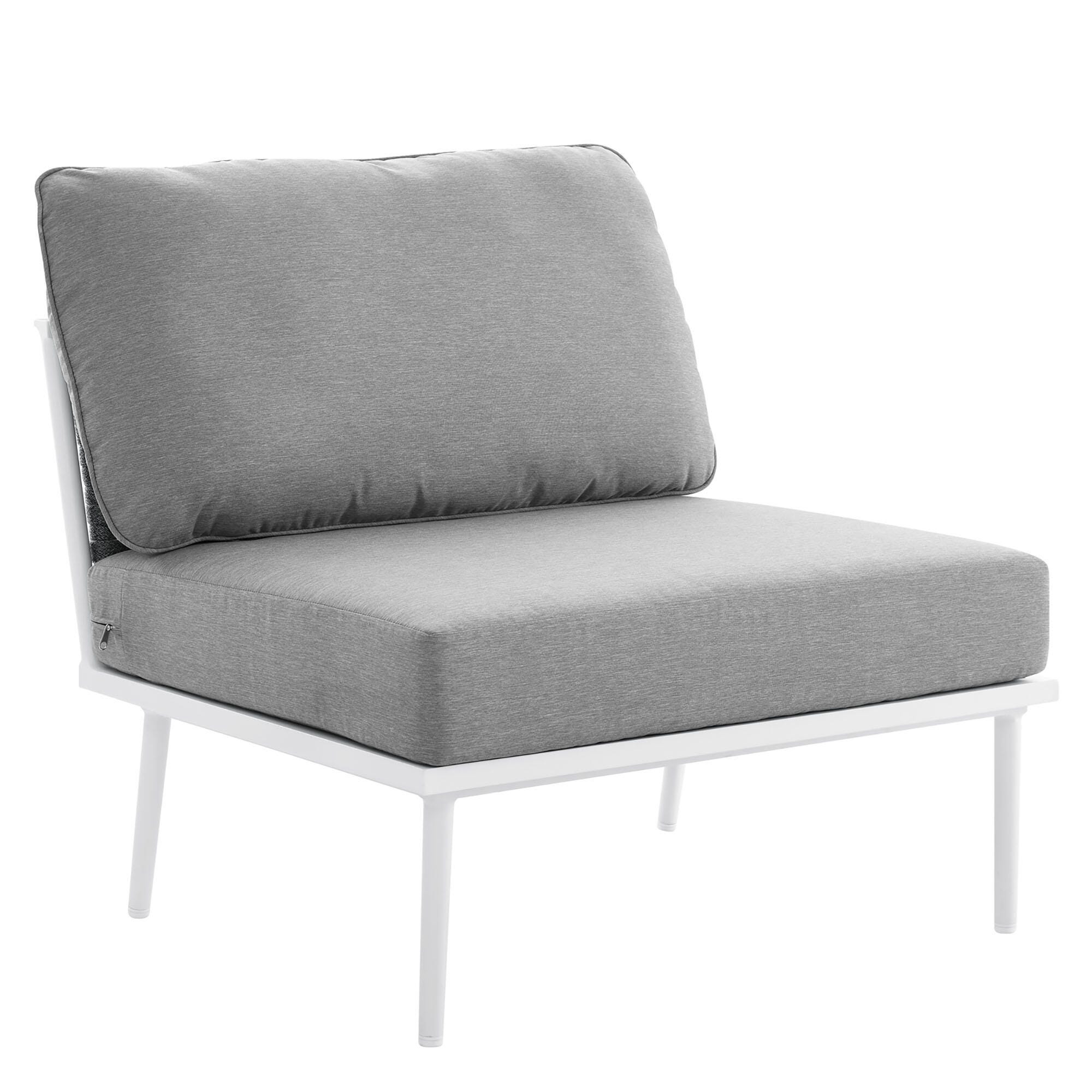 Modway Stance 4-Piece Outdoor Sectional, White/Gray, large