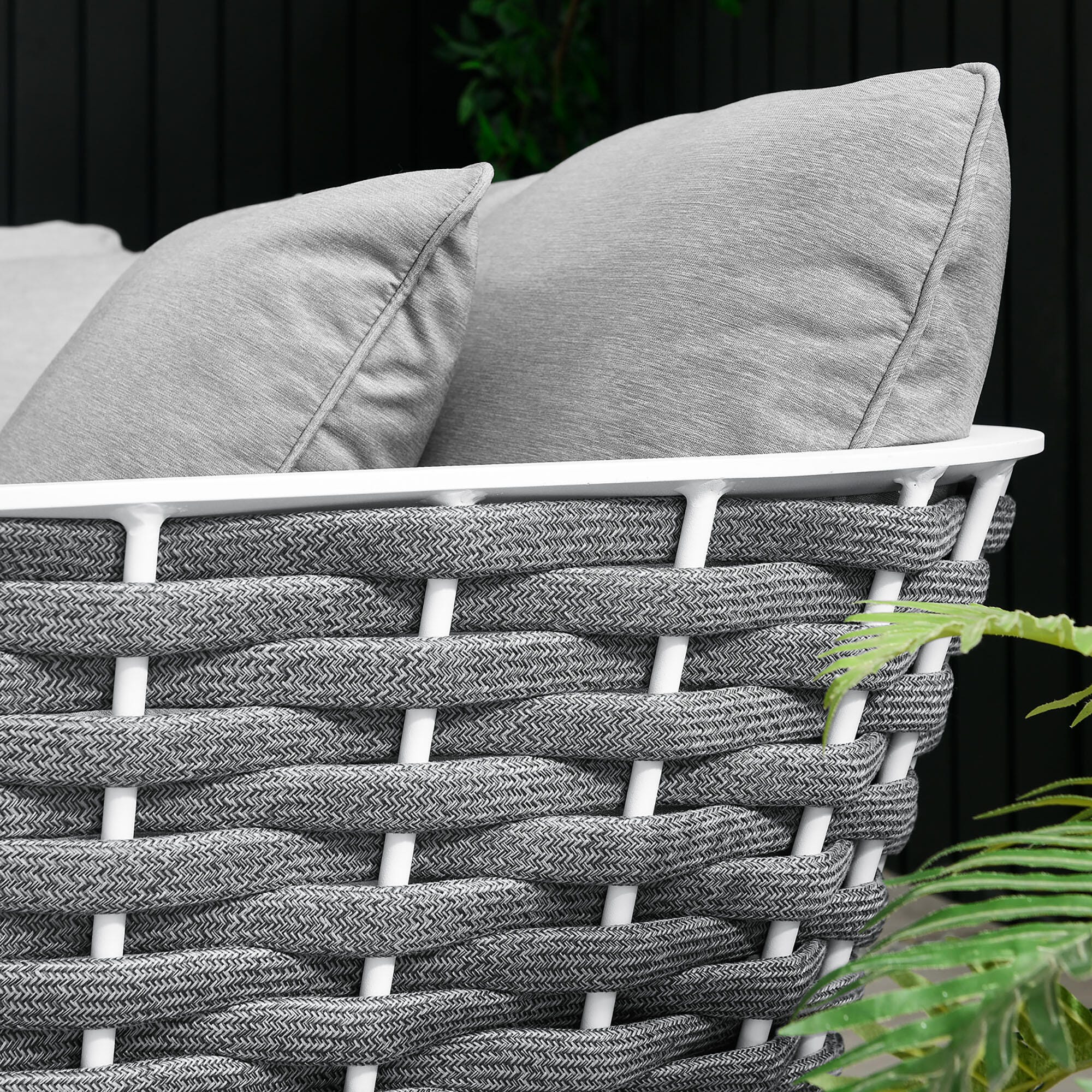Modway Stance 3-Piece Outdoor Sectional, White/Gray, large
