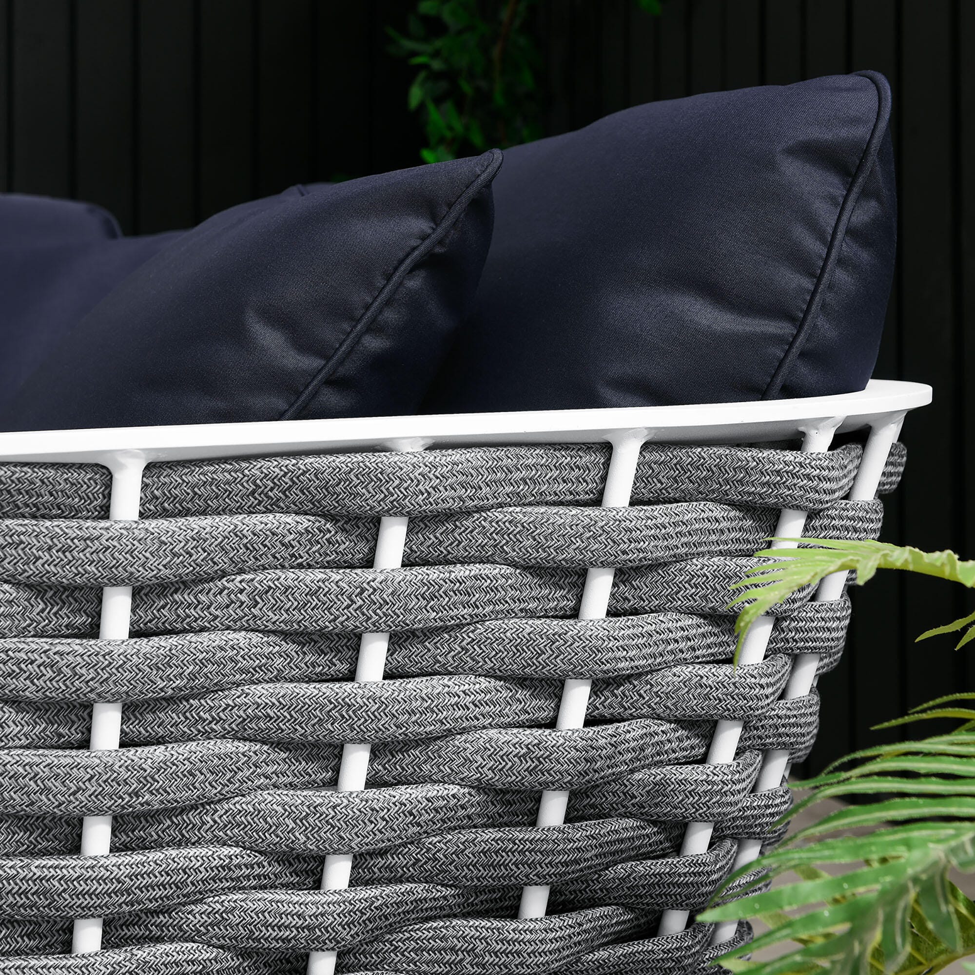 Modway Stance 3-Piece Outdoor Sectional, White/Navy, large