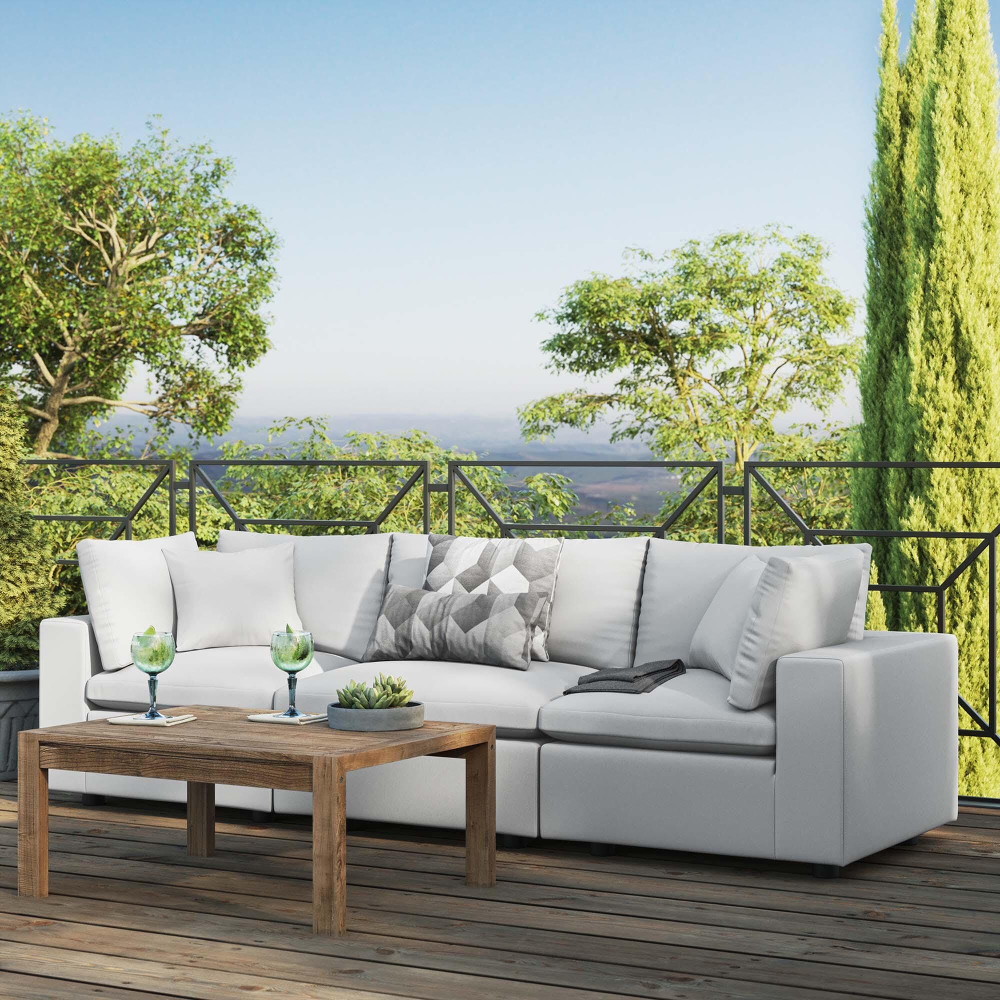 Modway Commix Outdoor Sofa, White, large