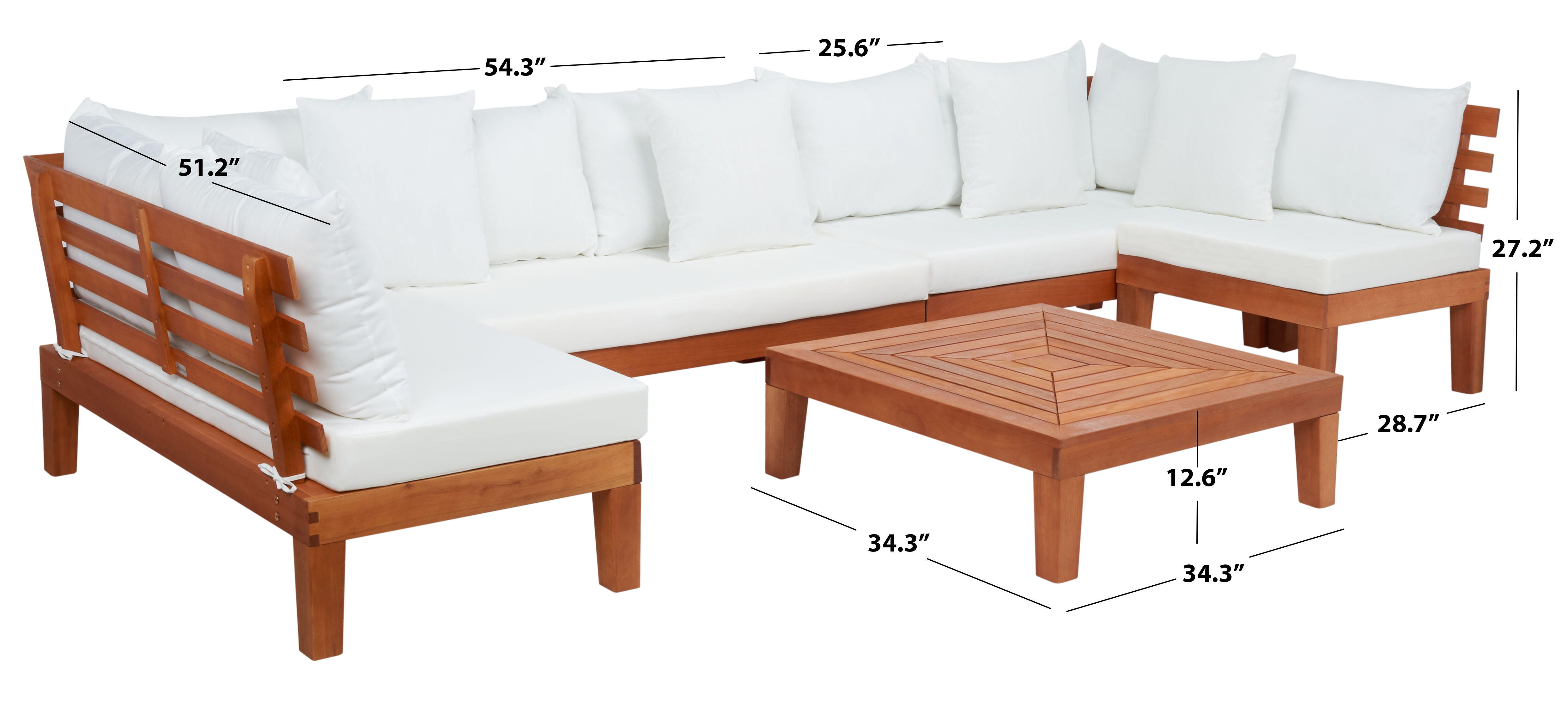 Safavieh Granton Outdoor Sofa with Coffee Table, , large