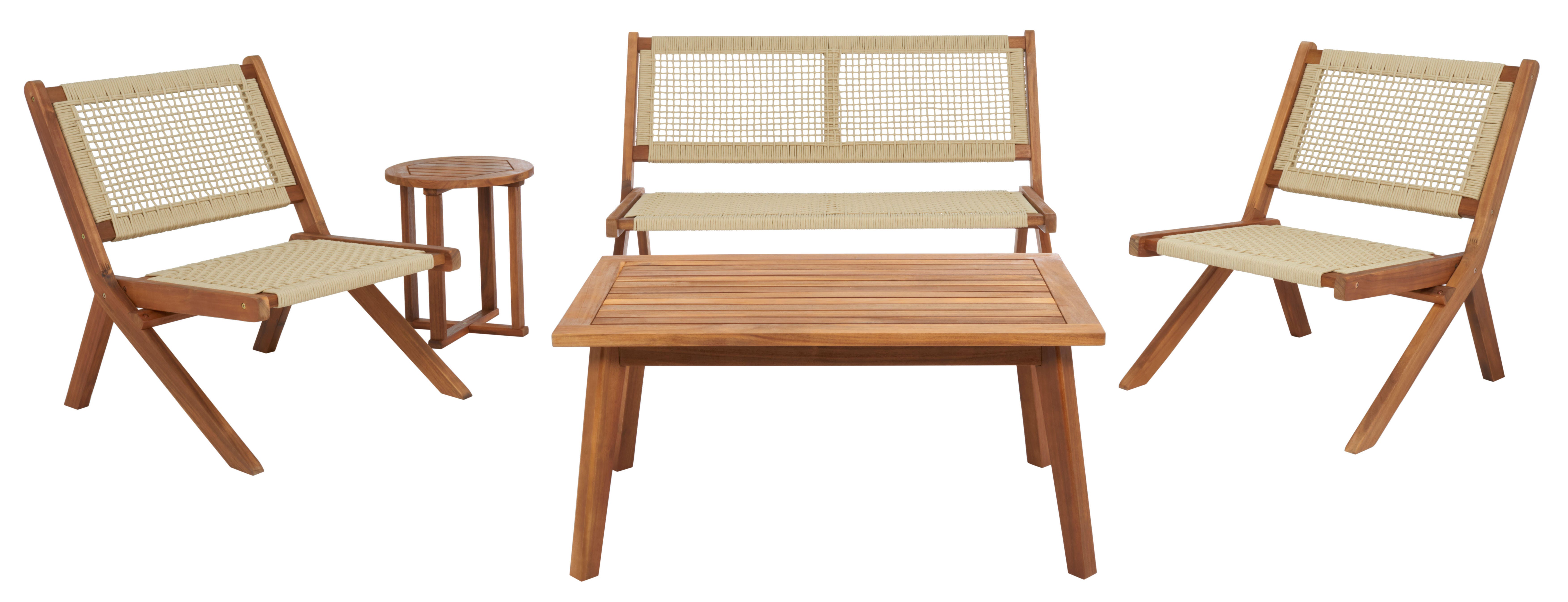 Safavieh Kobina Outdoor Conversation Set, Natural, large