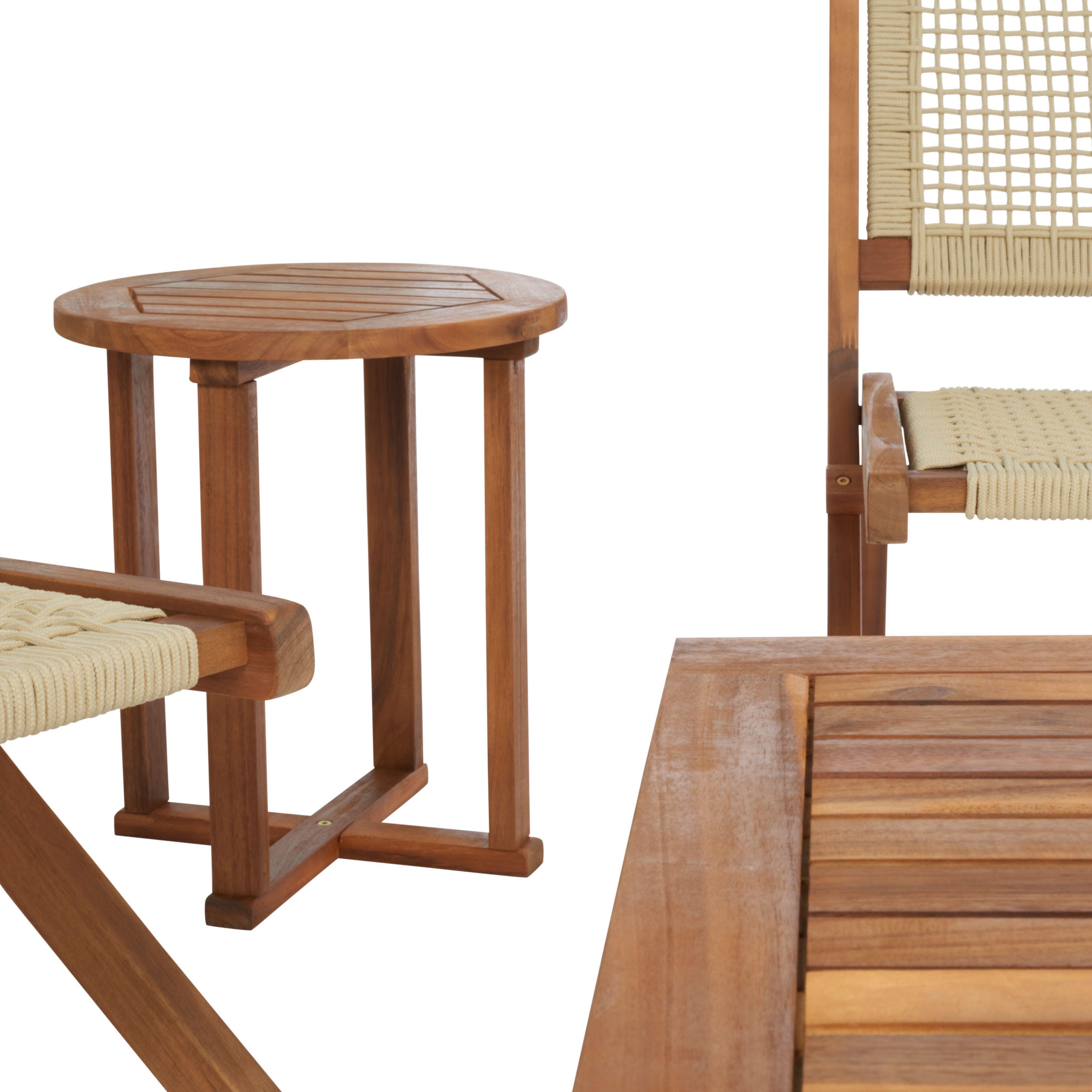 Safavieh Kobina Outdoor Conversation Set, Natural, large