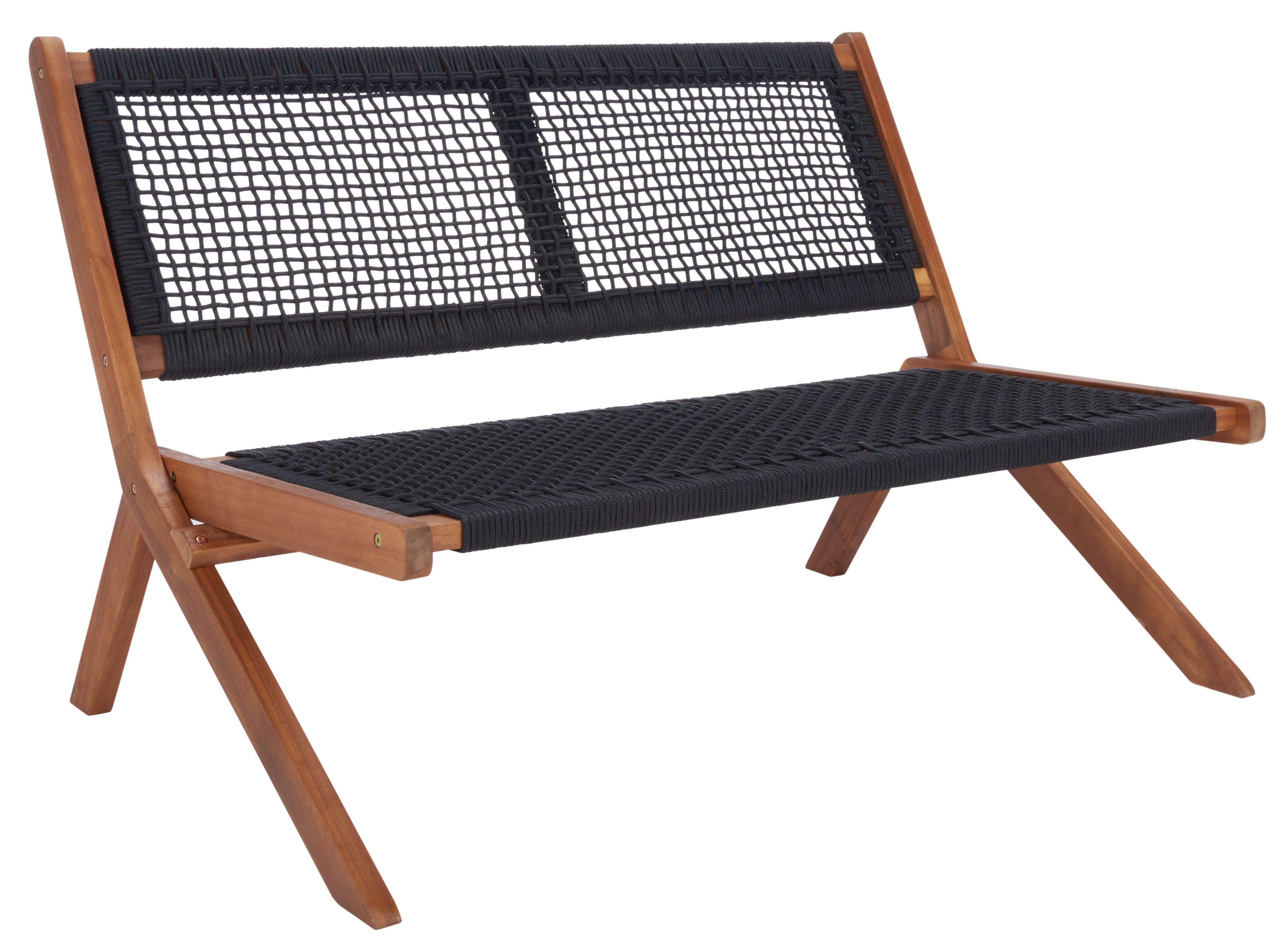 Safavieh Kobina Outdoor Conversation Set, Natural/Black, large