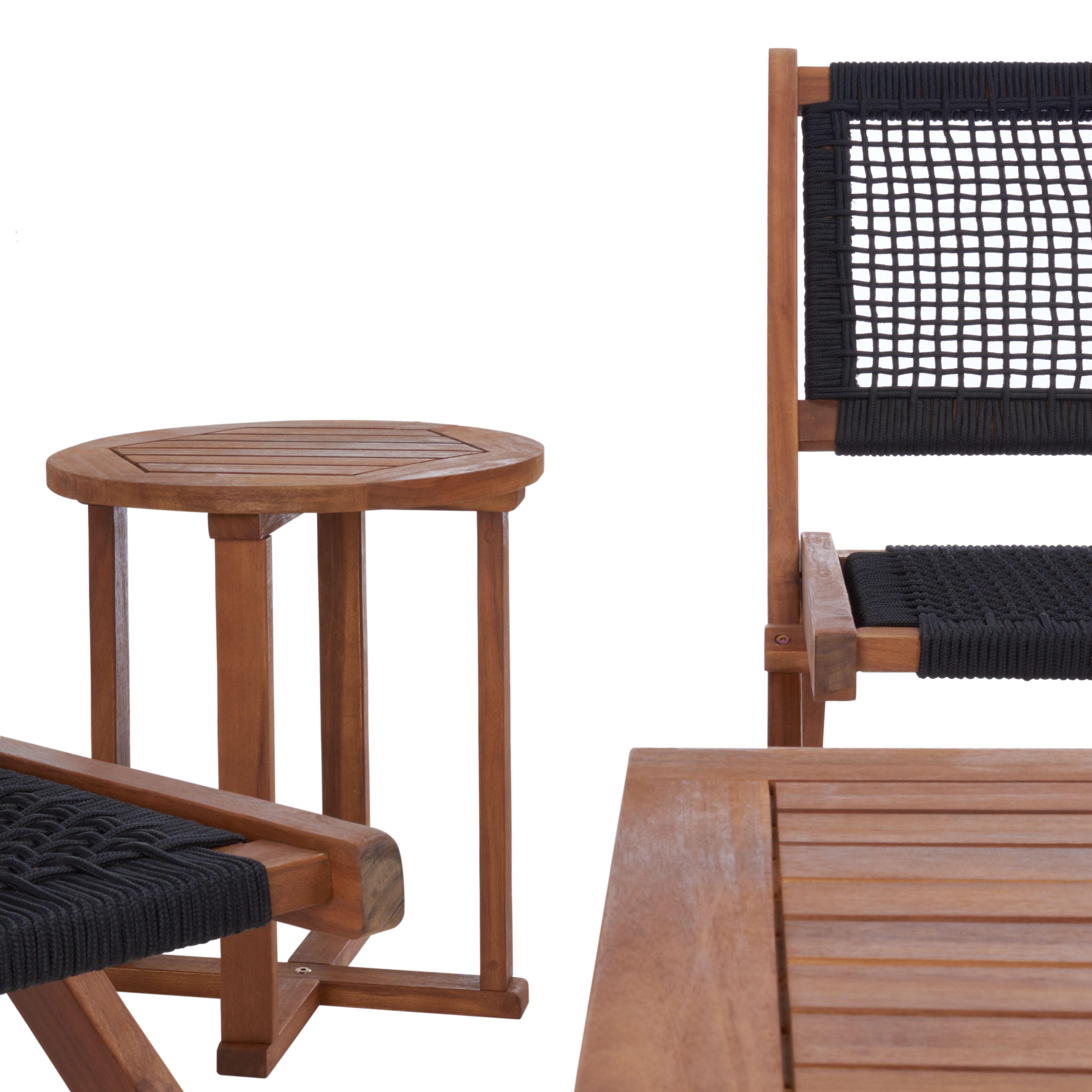 Safavieh Kobina Outdoor Conversation Set, Natural/Black, large