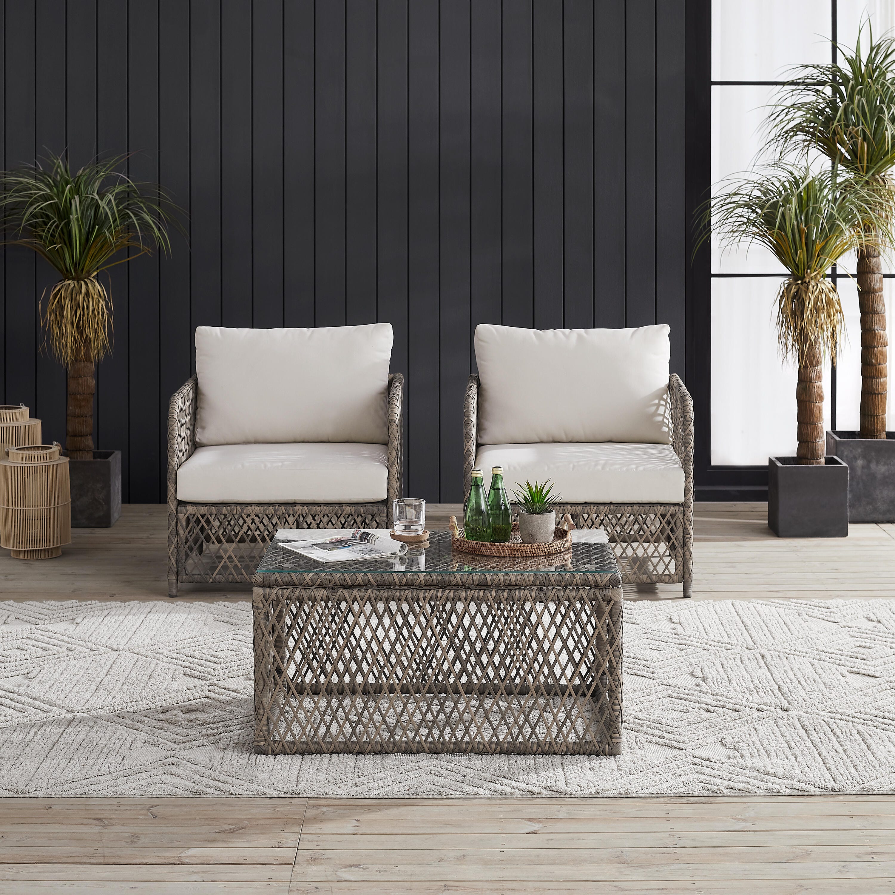 Crosley Furniture Granite 3-Piece Outdoor Chair Set, , large
