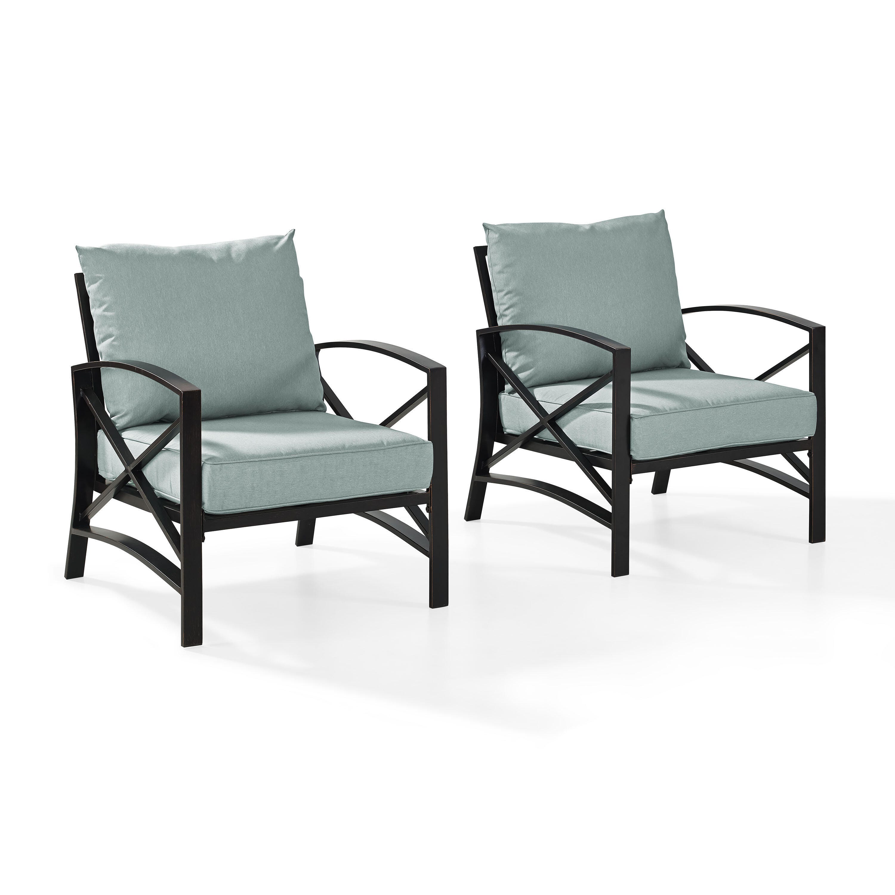 Crosley Furniture Kaplan Outdoor Lounge Chair (Set of 2), Mist, large