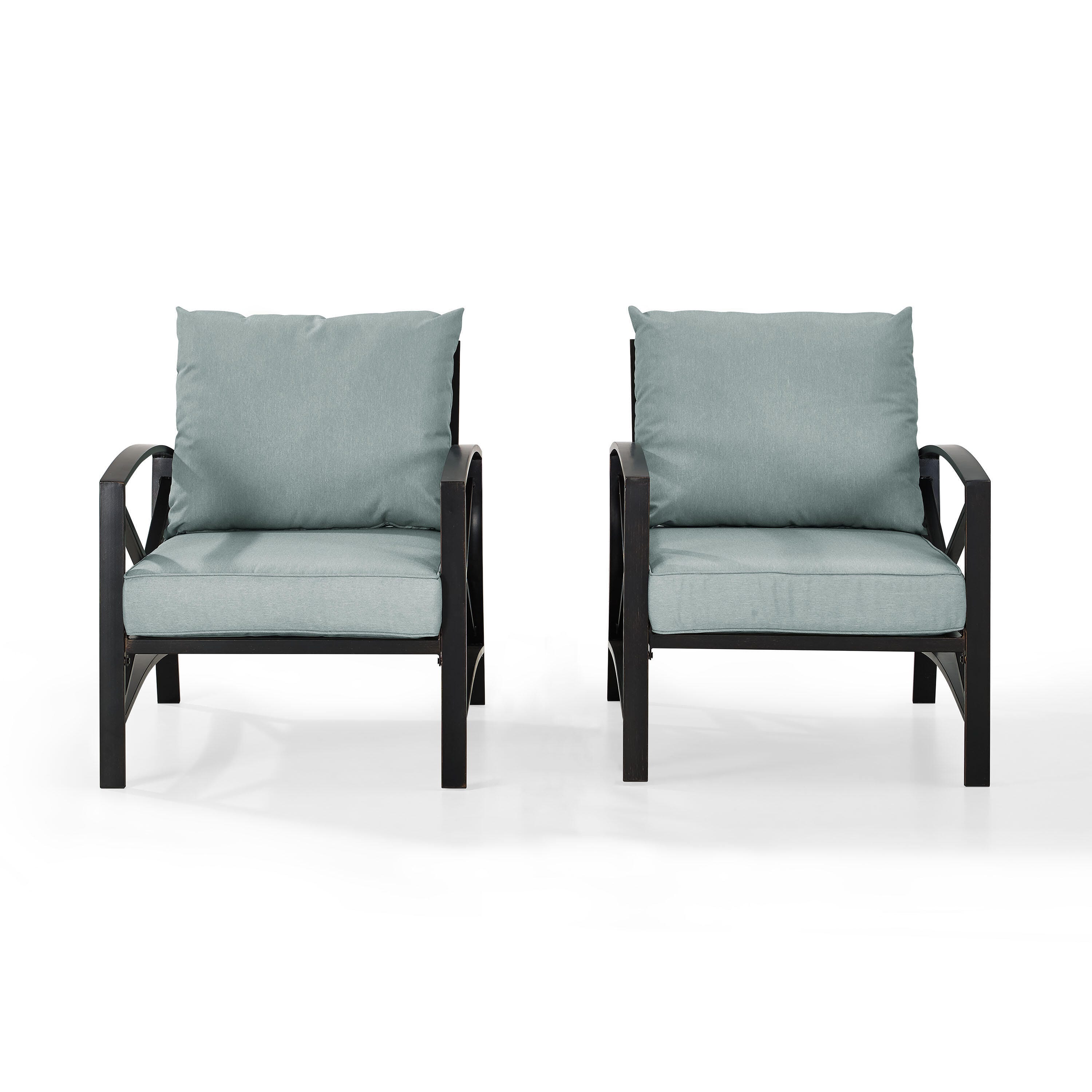 Crosley Furniture Kaplan Outdoor Lounge Chair (Set of 2), Mist, large