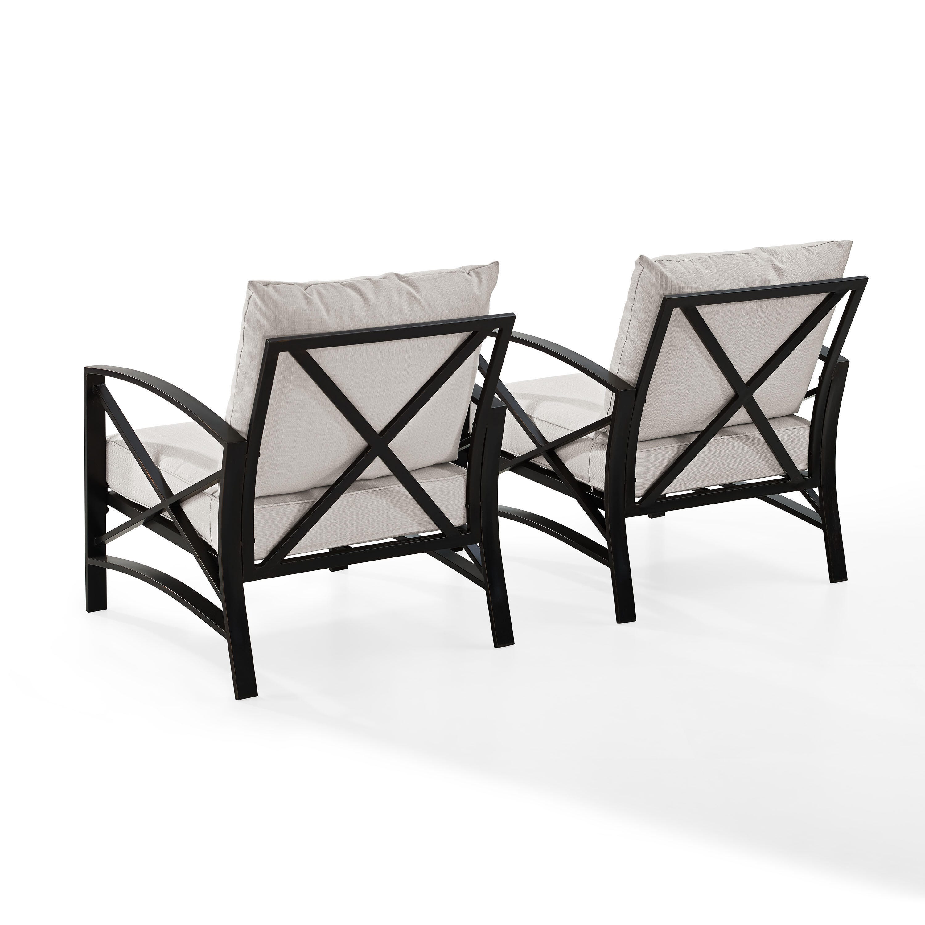 Crosley Furniture Kaplan Outdoor Lounge Chair (Set of 2), Oatmeal, large