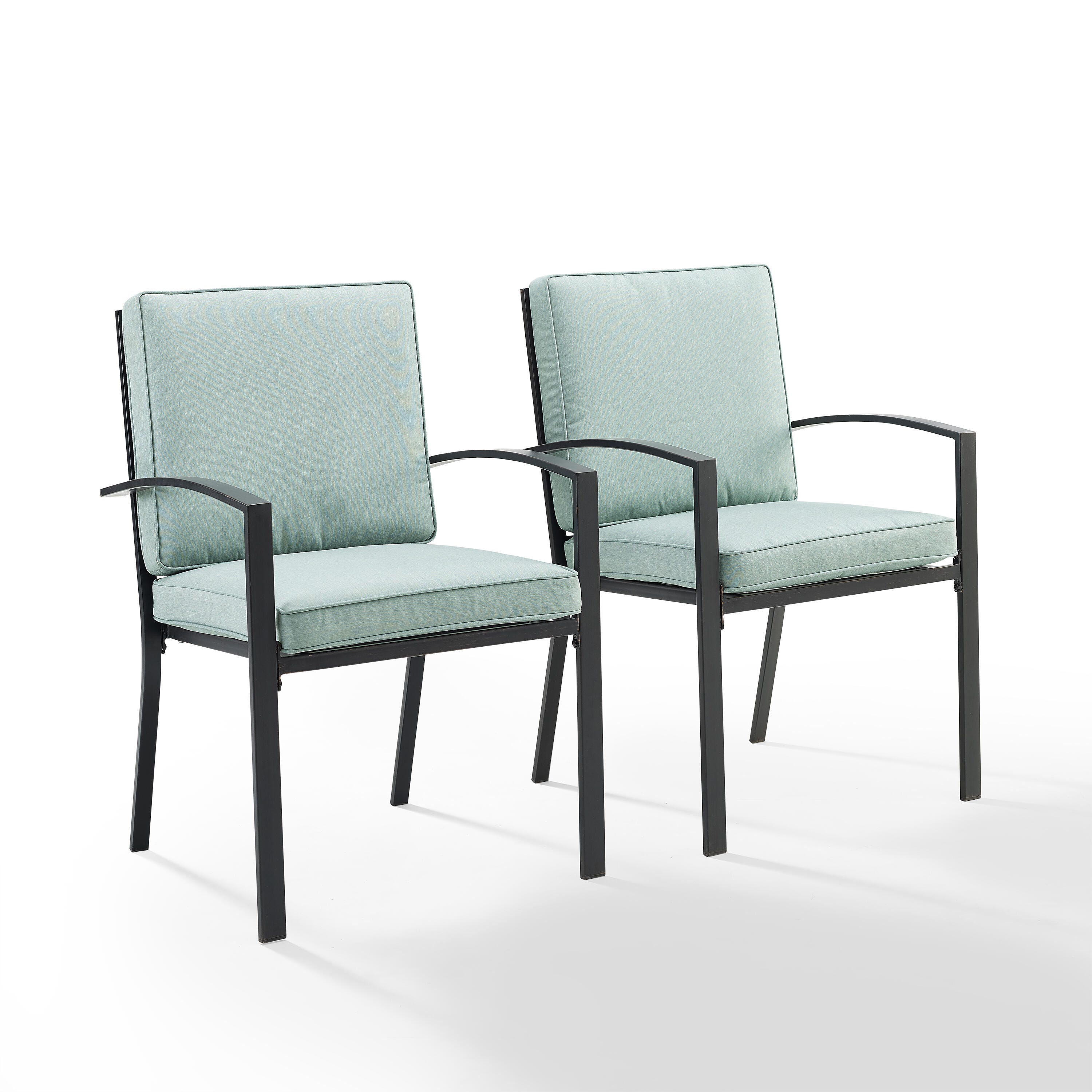 Crosley Furniture Kaplan Outdoor Dining Chair (Set of 2), Mist, large