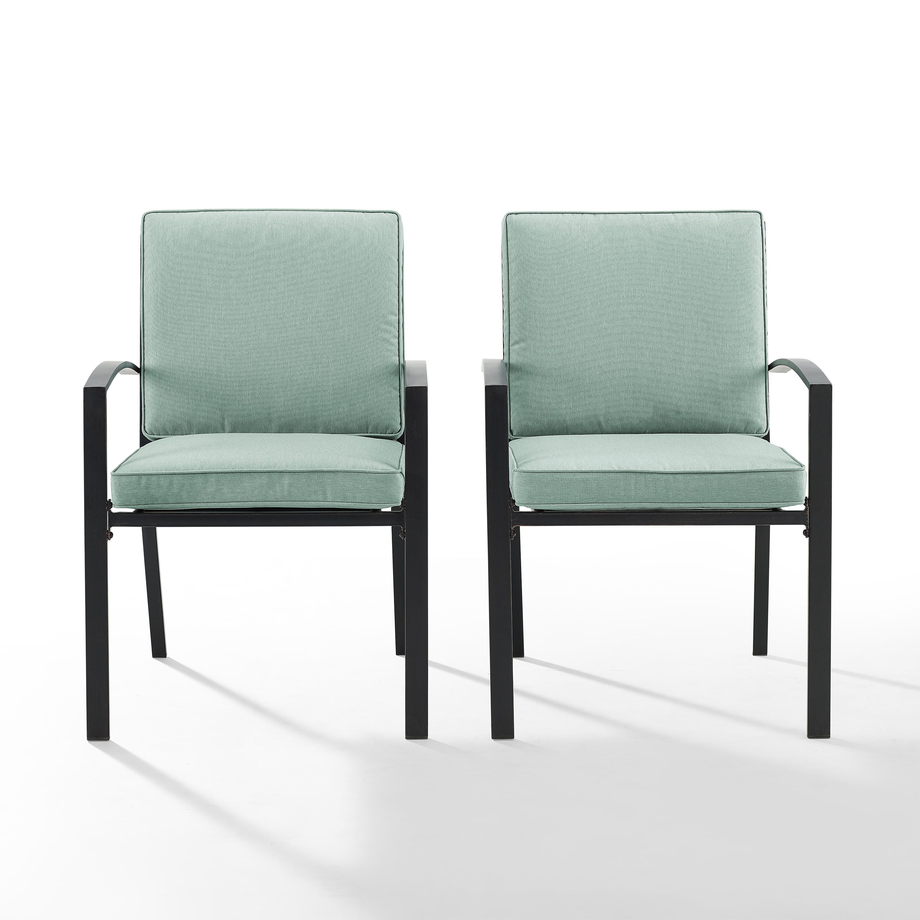 Crosley Furniture Kaplan Outdoor Dining Chair (Set of 2), Mist, large