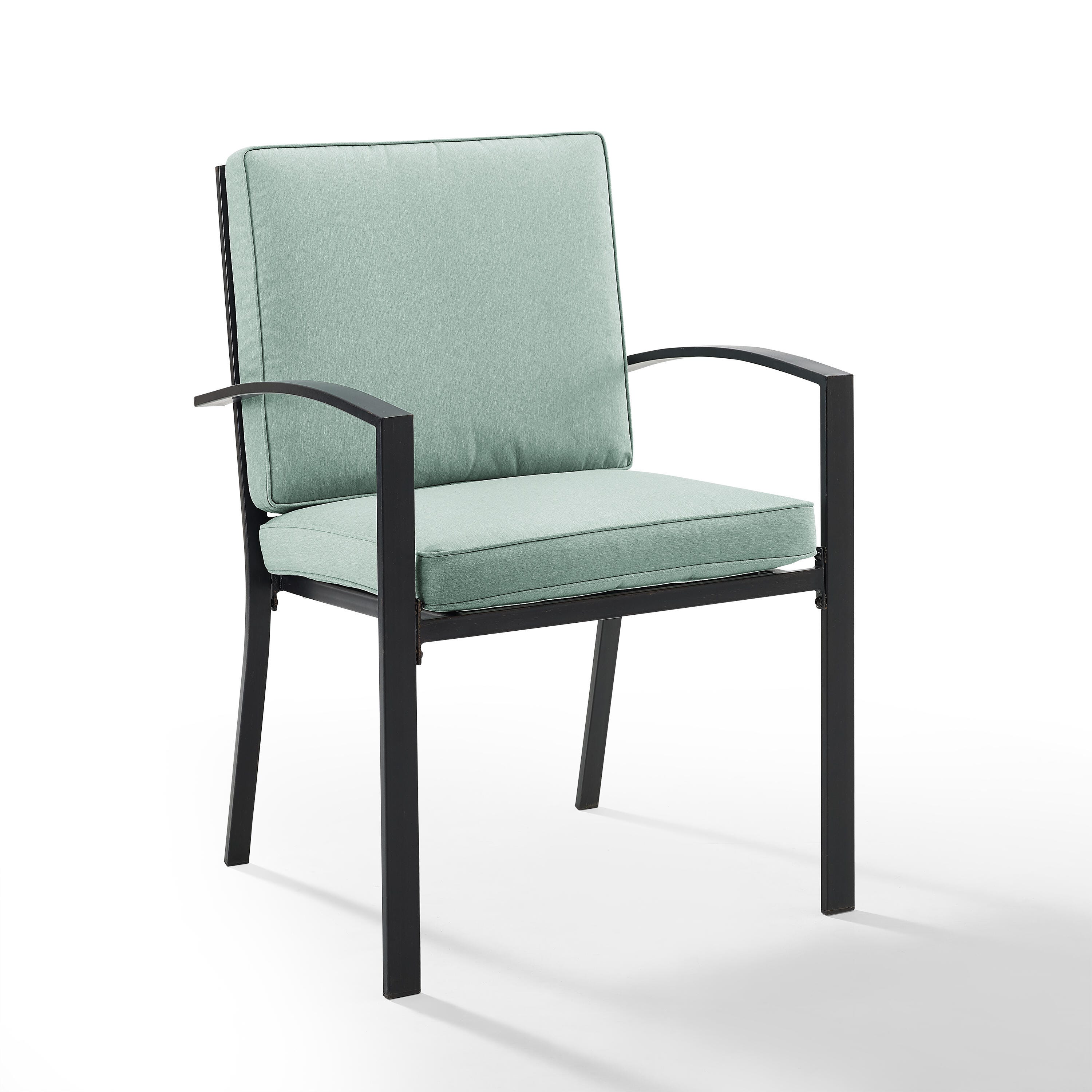 Crosley Furniture Kaplan Outdoor Dining Chair (Set of 2), Mist, large