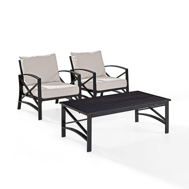 Crosley Furniture Kaplan 3-Piece Outdoor Chair Set