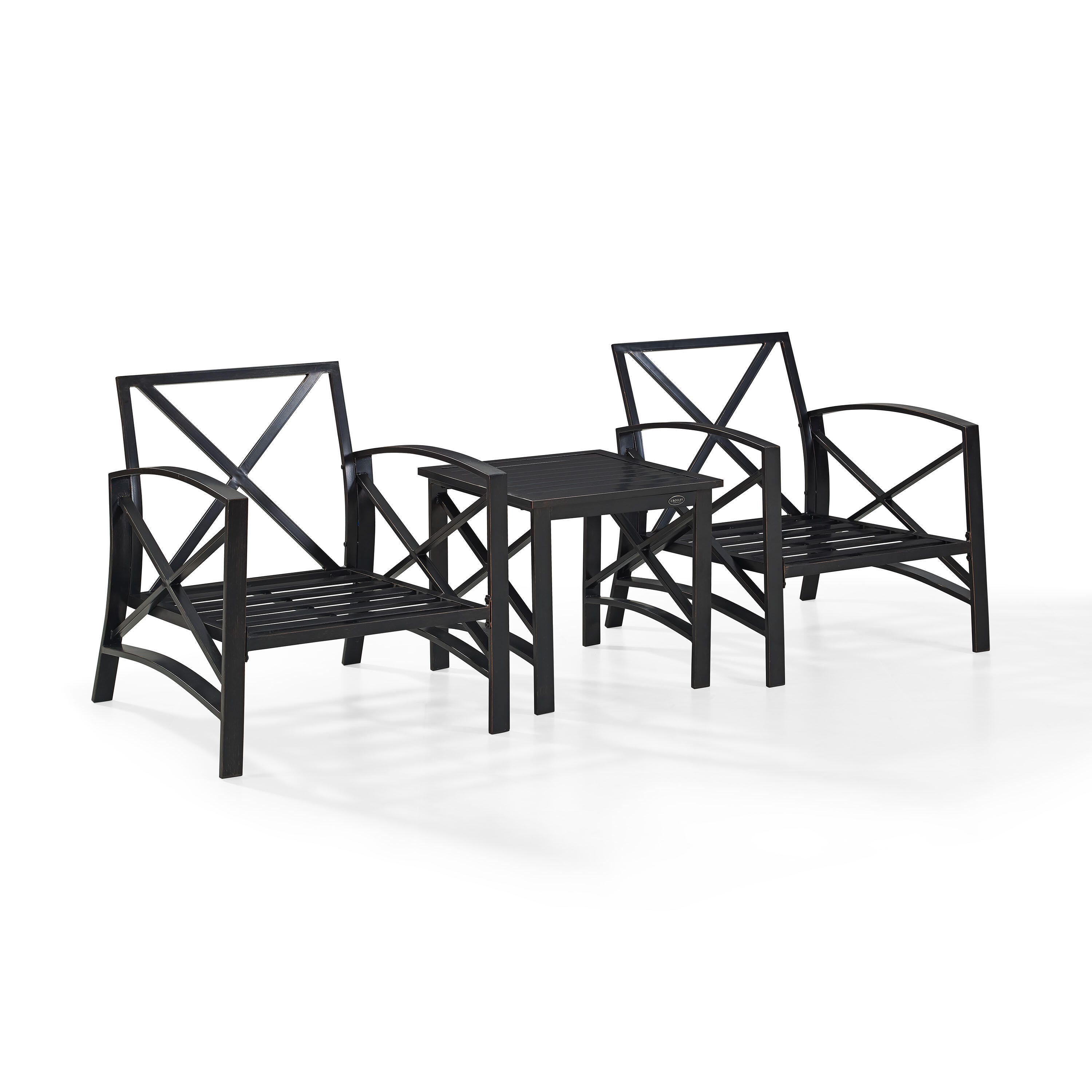 Crosley Furniture Kaplan Outdoor Coffee Table and 2 Armchairs, , large
