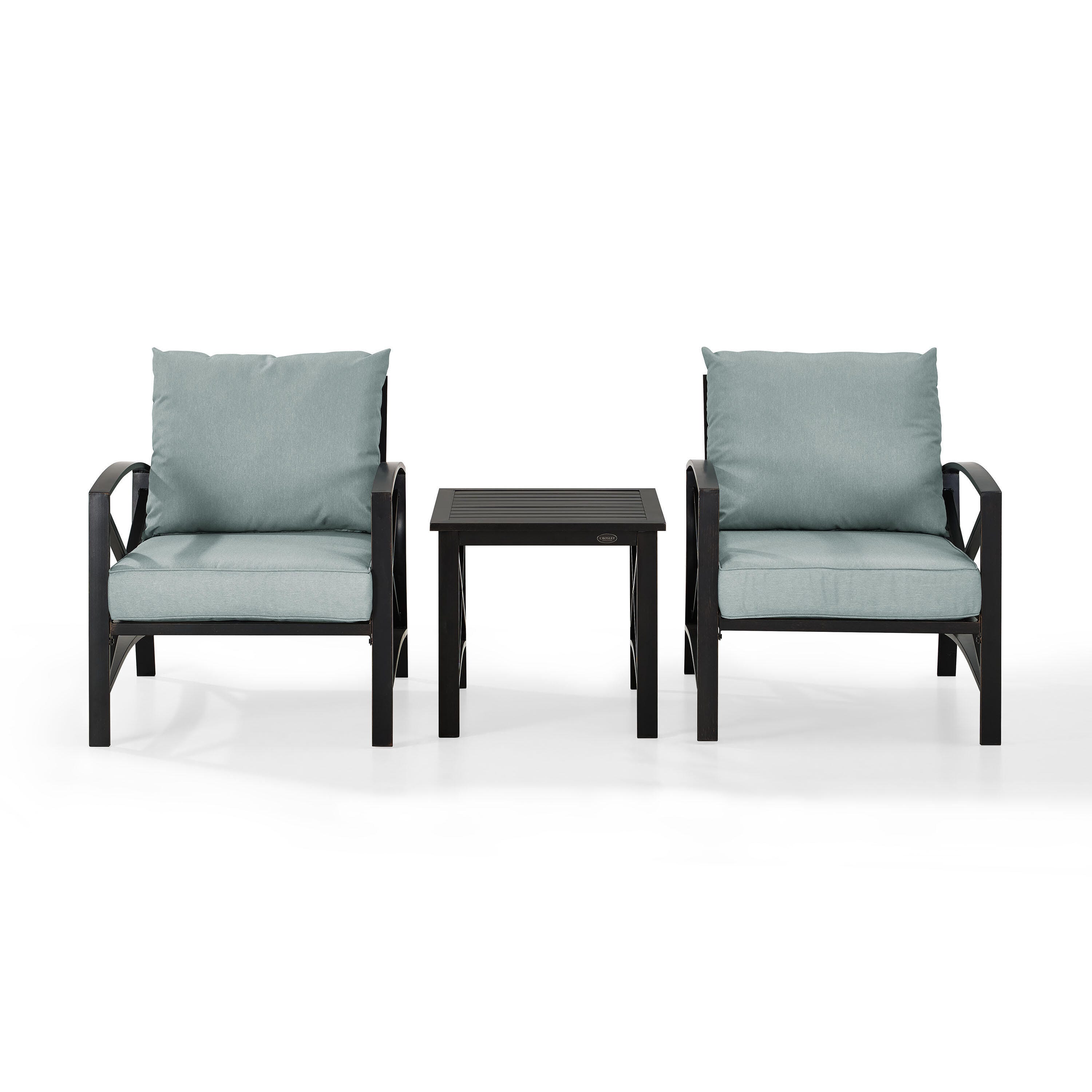 Crosley Furniture Kaplan Outdoor Coffee Table and 2 Armchairs, , large