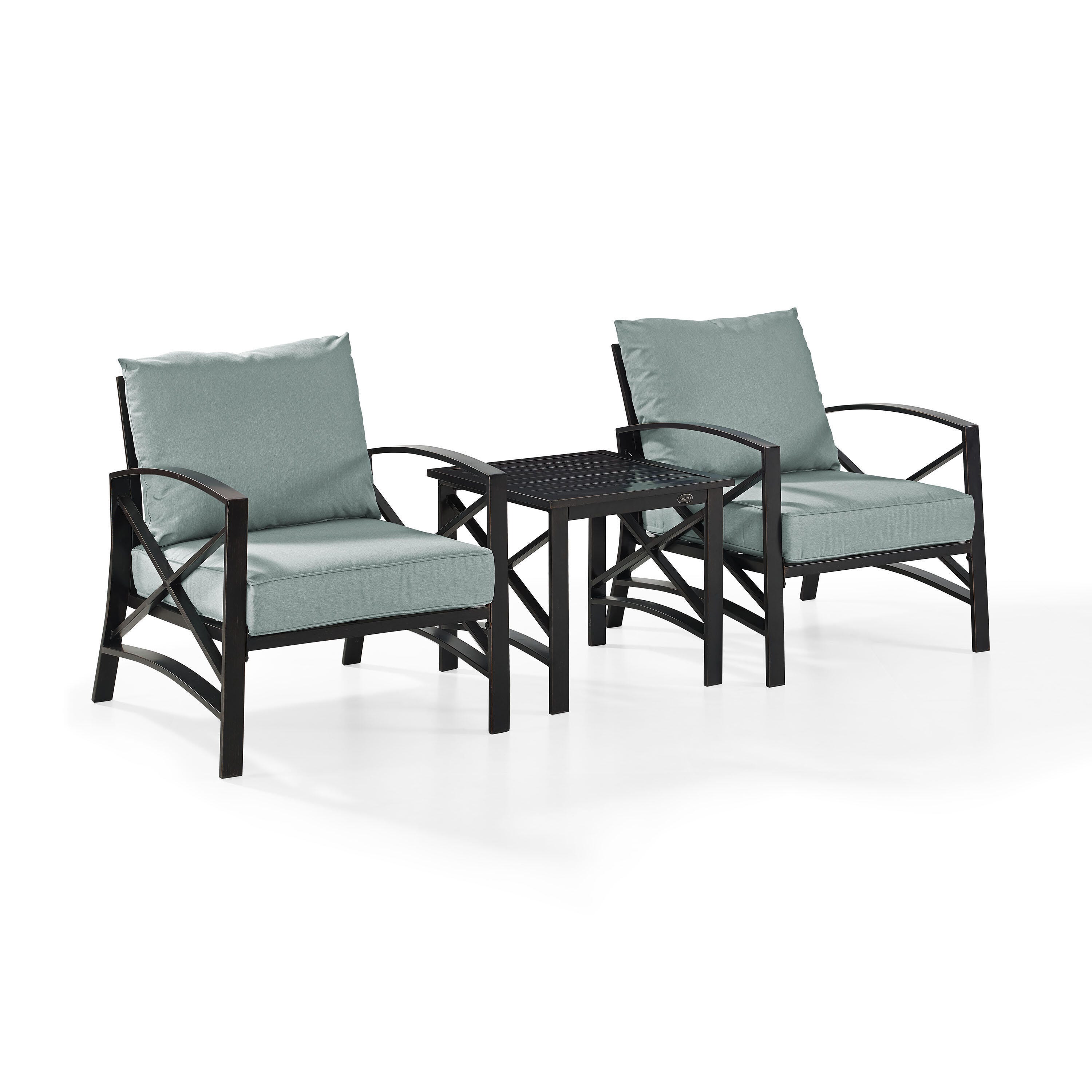 Crosley Furniture Kaplan Outdoor Coffee Table and 2 Armchairs, , large