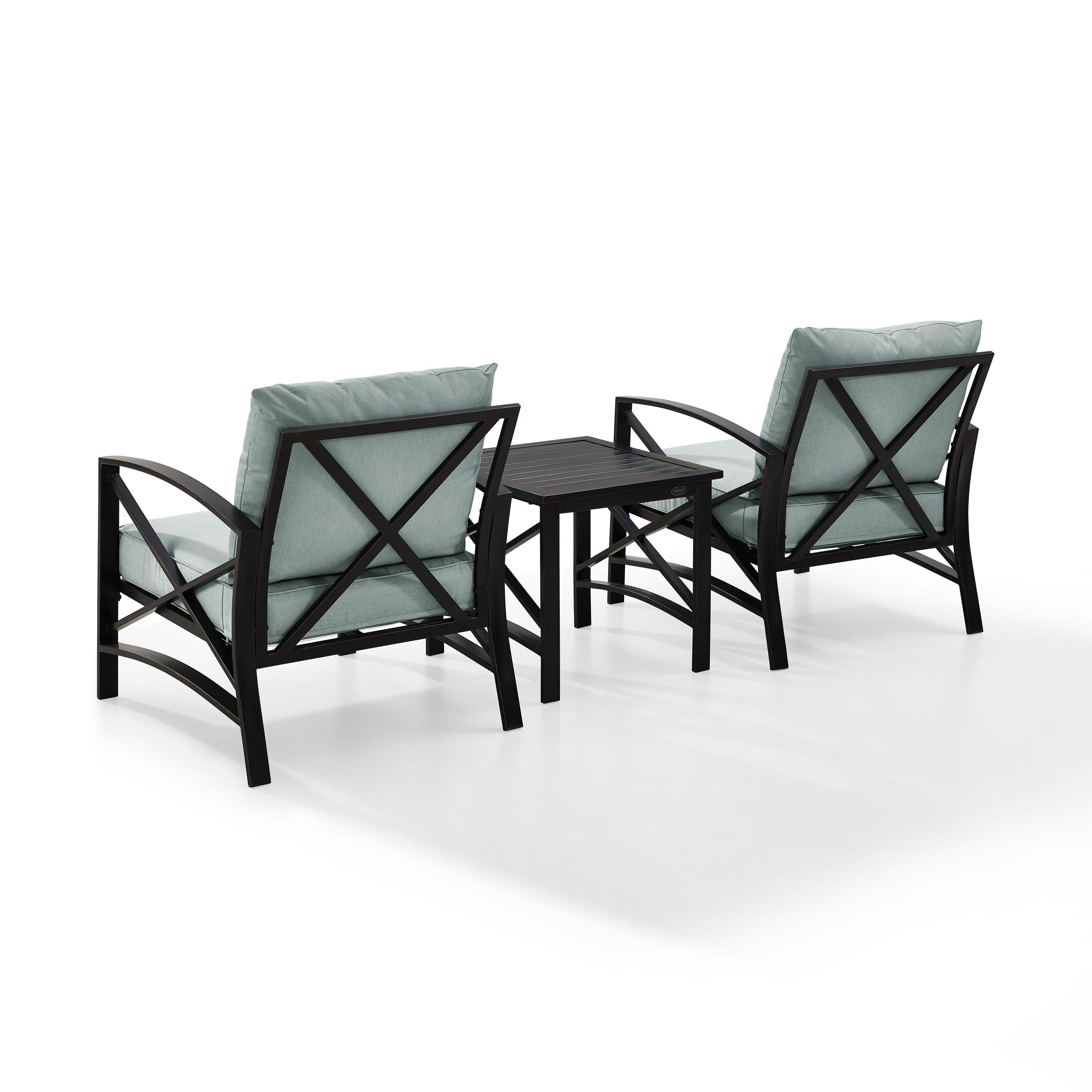 Crosley Furniture Kaplan Outdoor Coffee Table and 2 Armchairs, , large