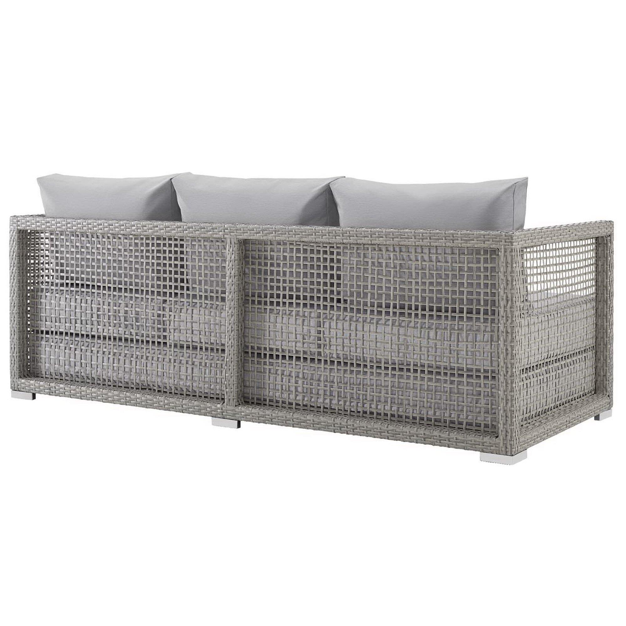 Modway Aura Outdoor Conversation Set with Coffee Table, , large