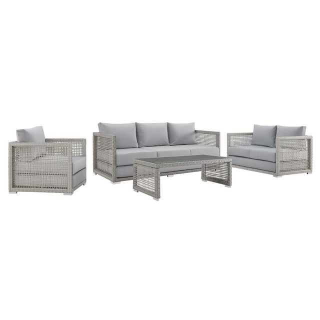Modway Aura Outdoor Conversation Set with Coffee Table