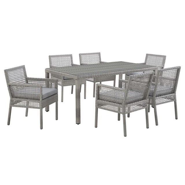 Modway Aura Outdoor Dining Table and 6 Chairs