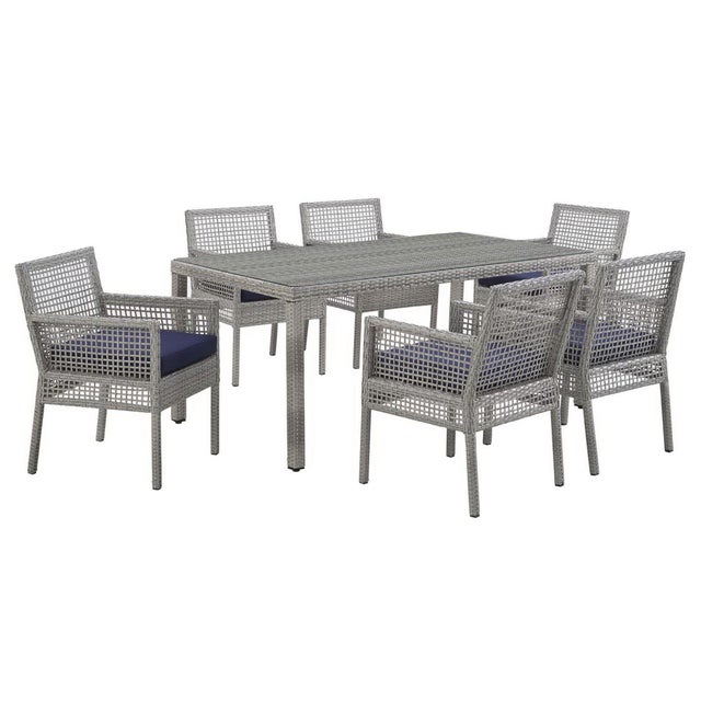 Modway Aura Outdoor Dining Table and 6 Chairs