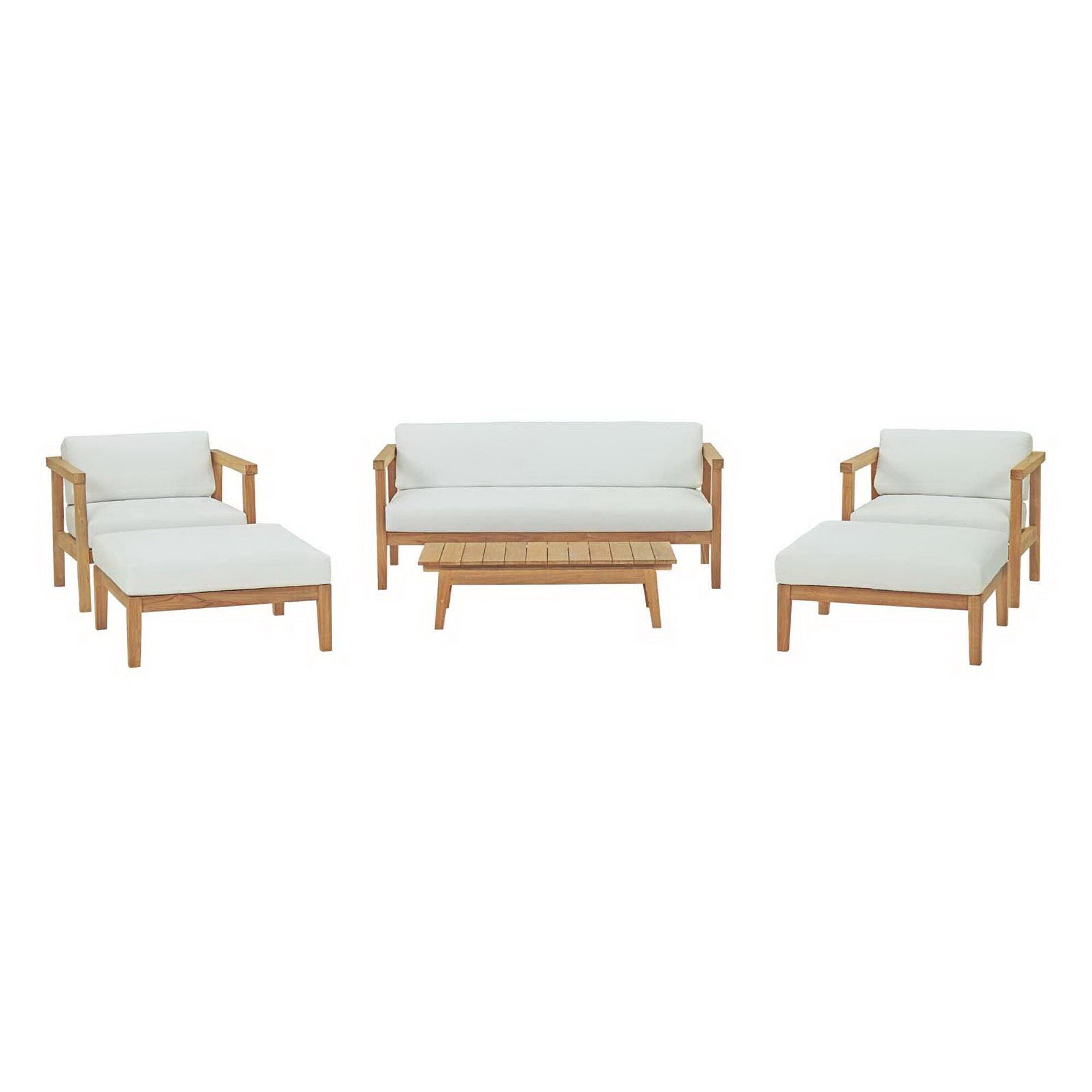 Modway Bayport Outdoor Conversation Set with Coffee Table, , large