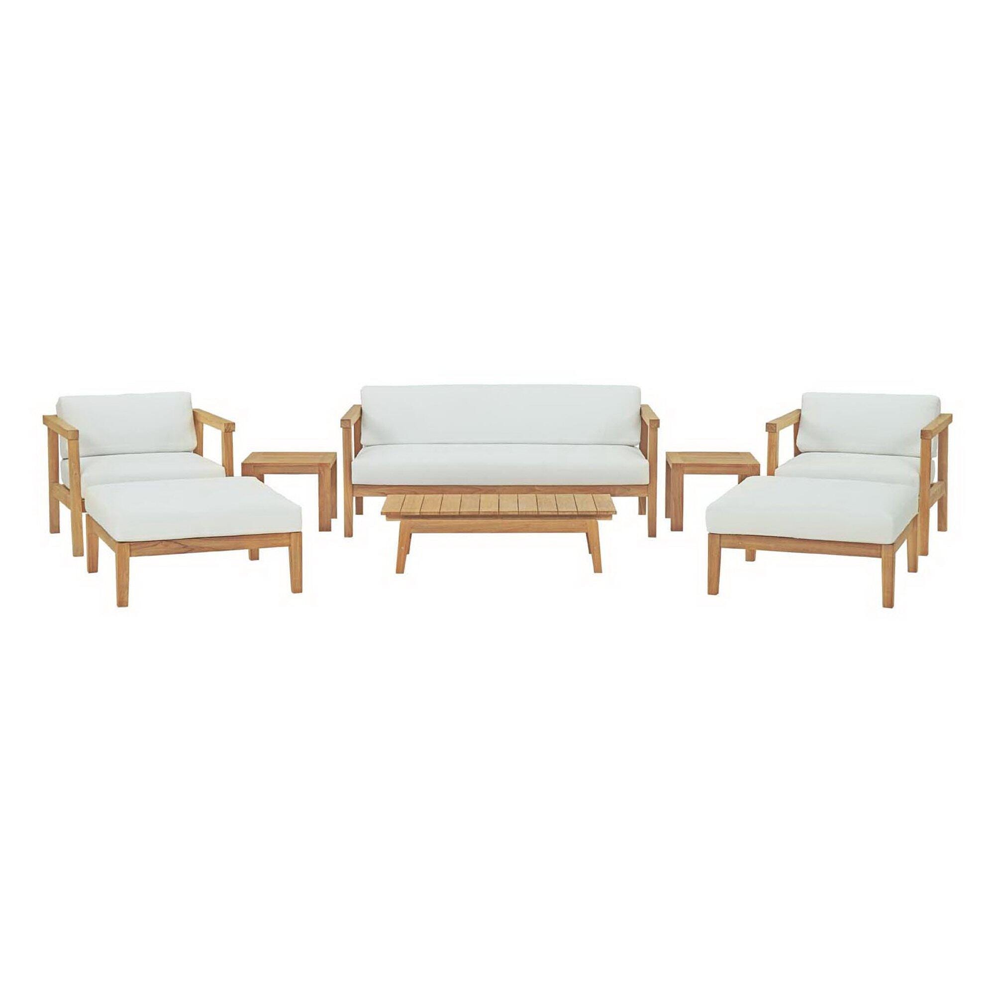 Modway Bayport Outdoor Conversation Set with Side Table, , large