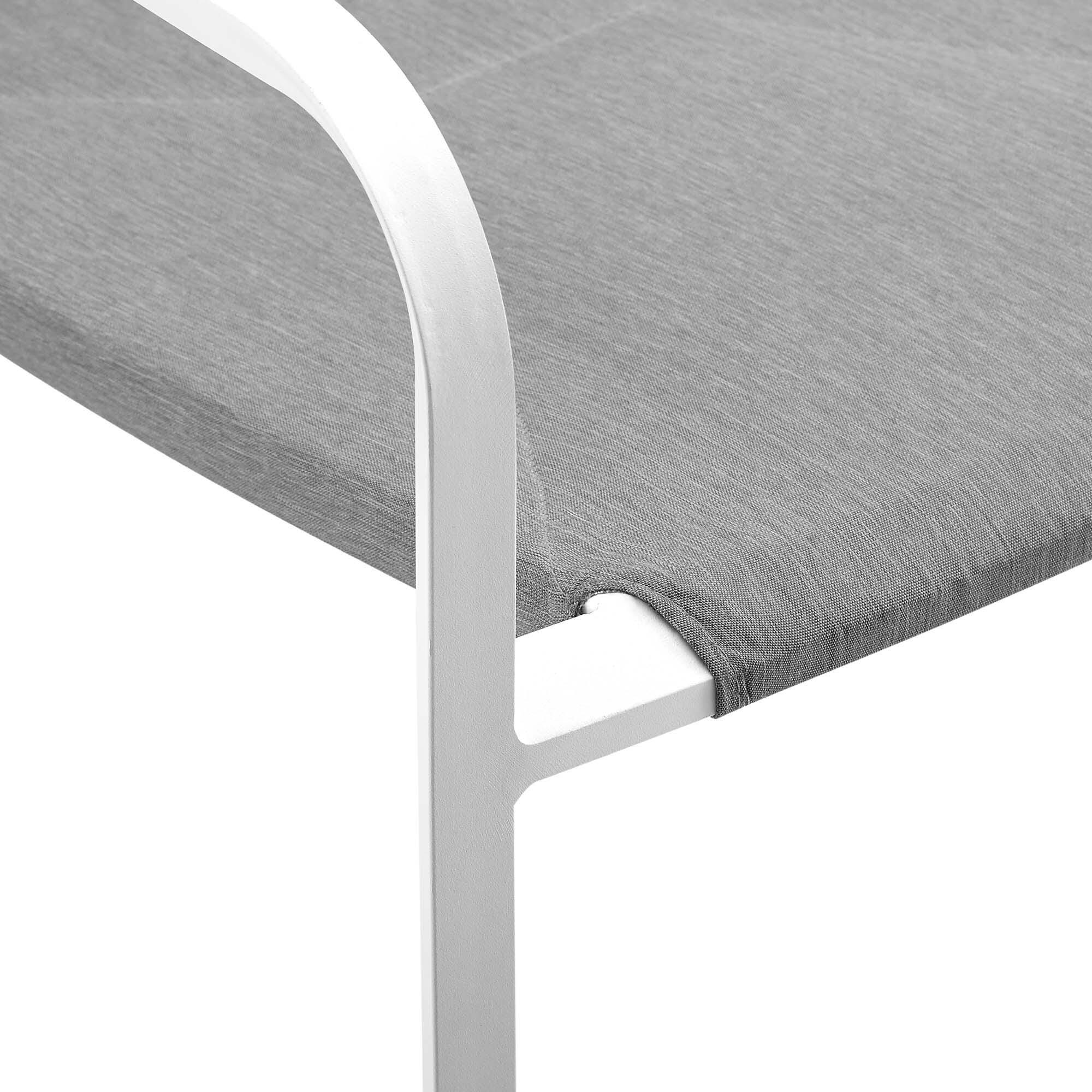 Modway Raleigh Outdoor Dining Table and 6 Chairs, White/Gray, large