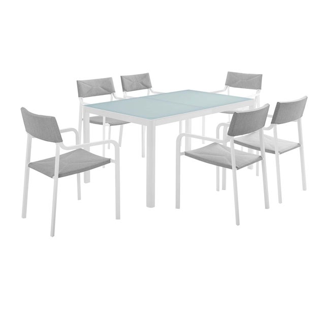 Modway Raleigh Outdoor Dining Table and 6 Chairs