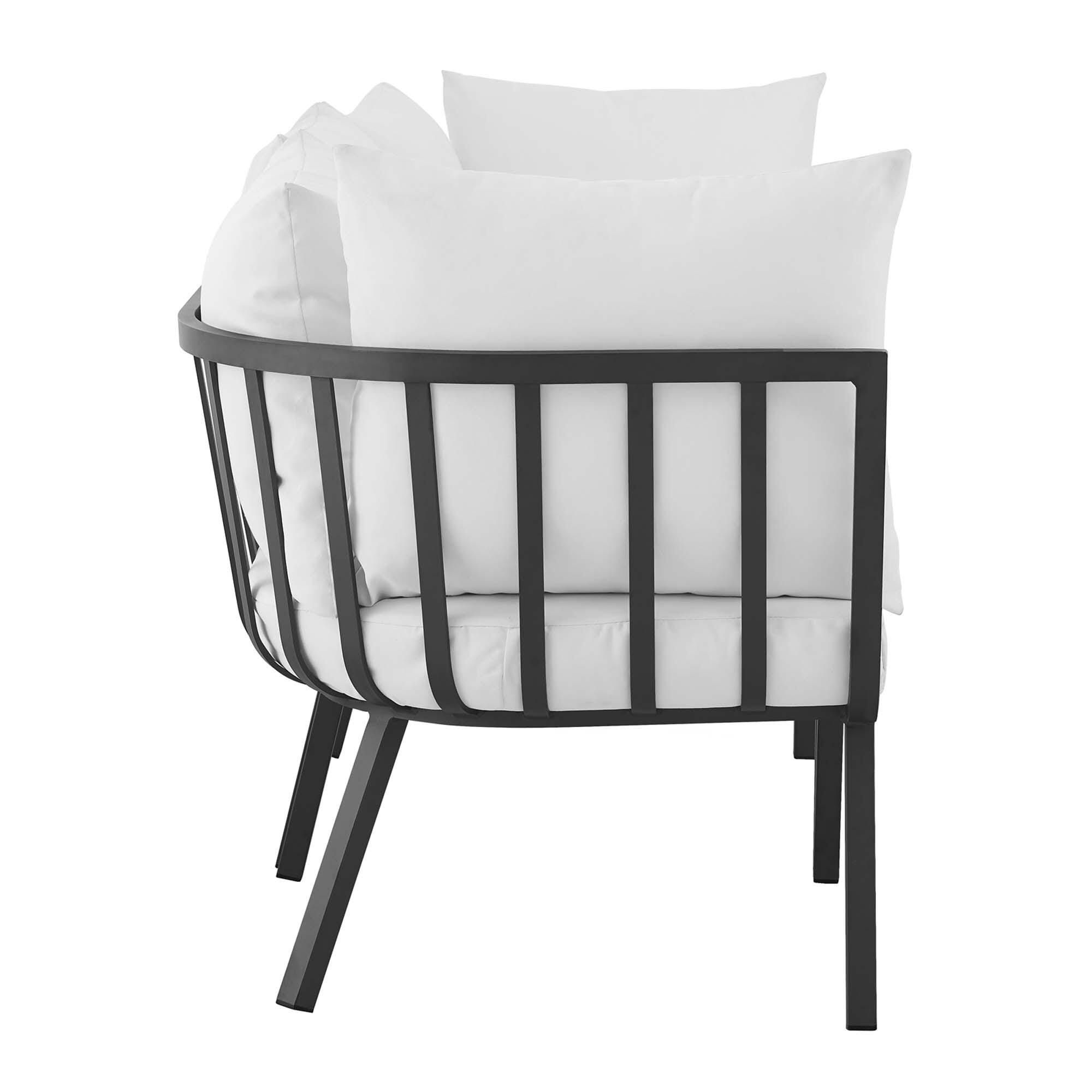 Modway Riverside 3-Piece Outdoor Sectional, Gray/White, large