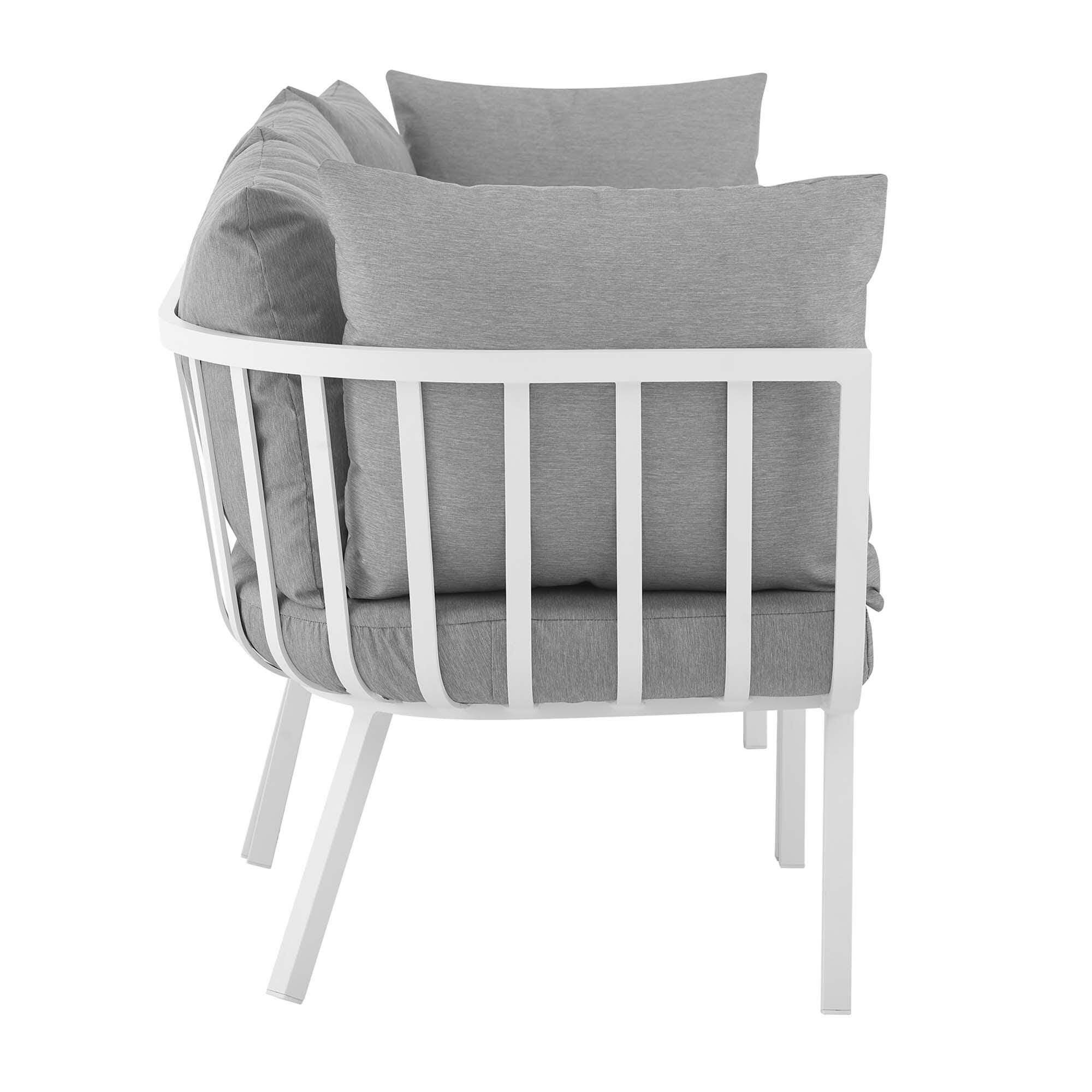 Modway Riverside 3-Piece Outdoor Sectional, White/Gray, large