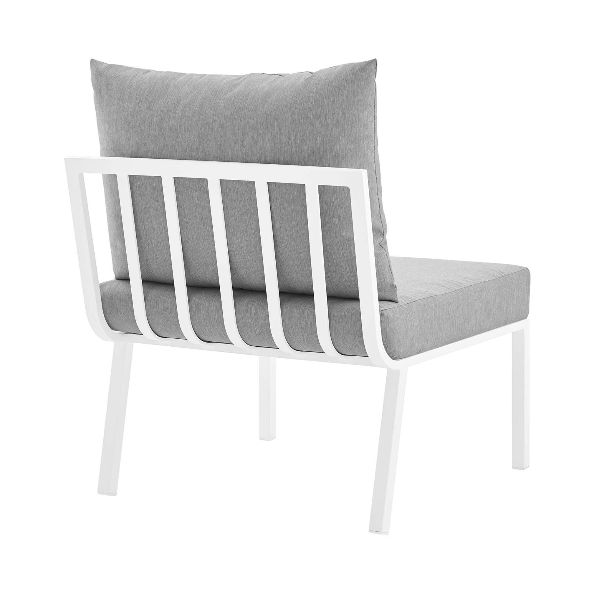 Modway Riverside 4-Piece Outdoor Sectional, White/Gray, large