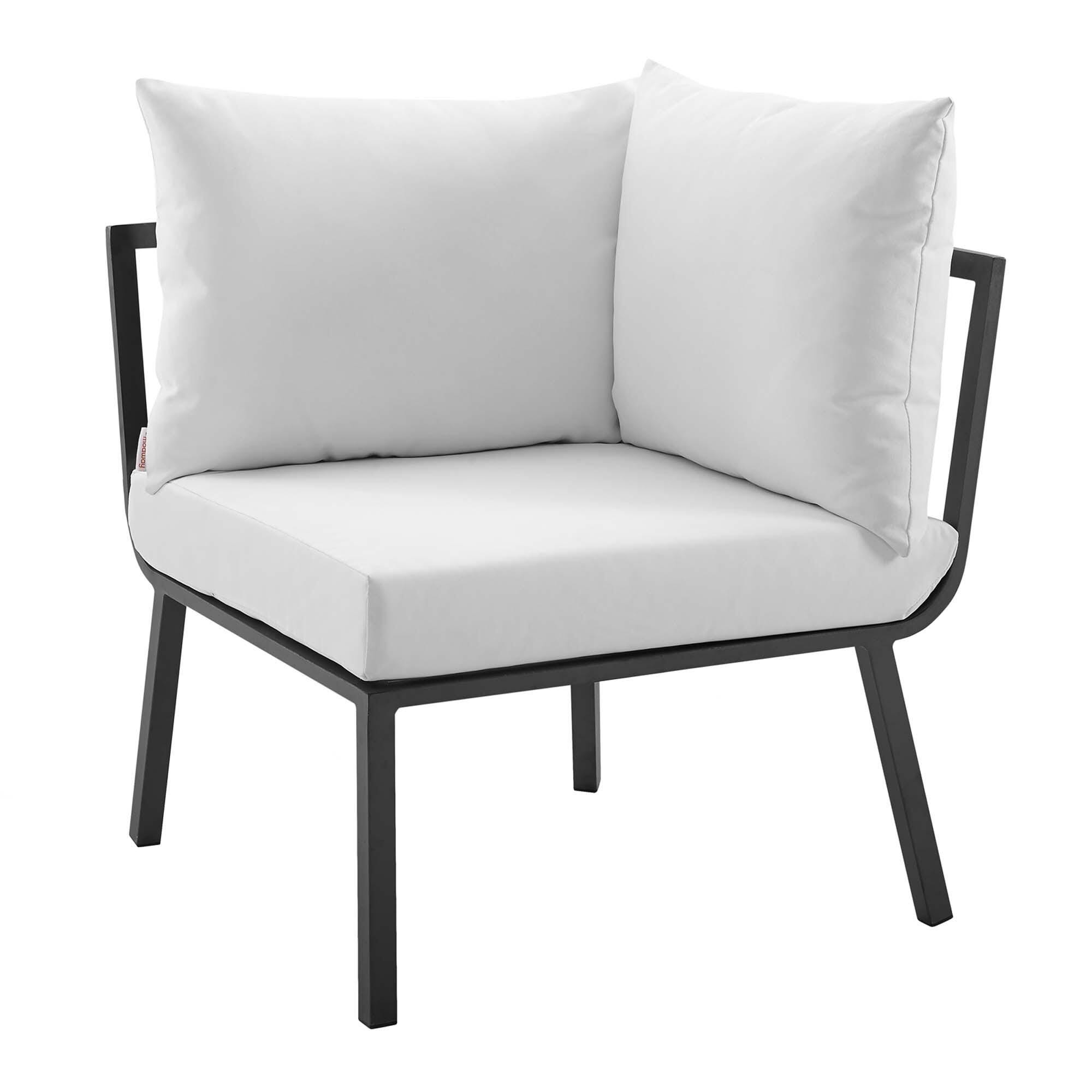 Modway Riverside Outdoor Sofa and Armchair, Gray/White, large