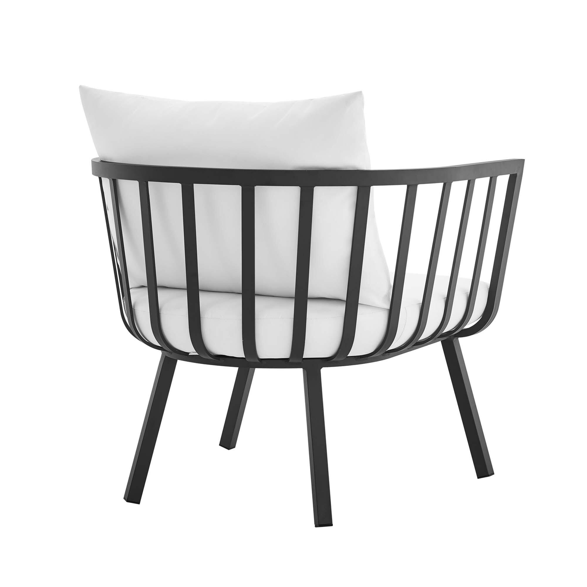 Modway Riverside Outdoor Loveseat and 2 Armchair, Gray/White, large