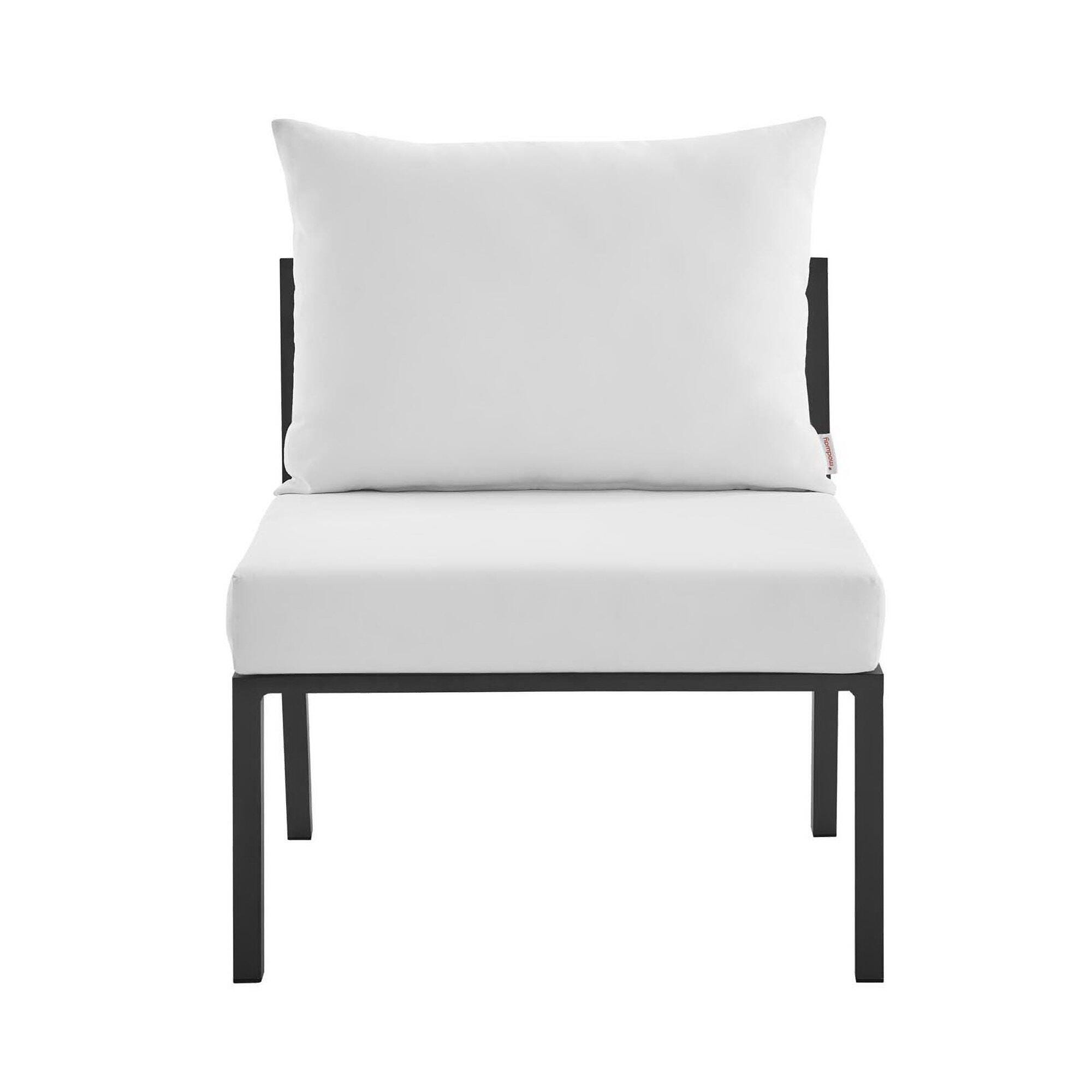 Modway Riverside 5-Piece Outdoor Sectional, Gray/White, large