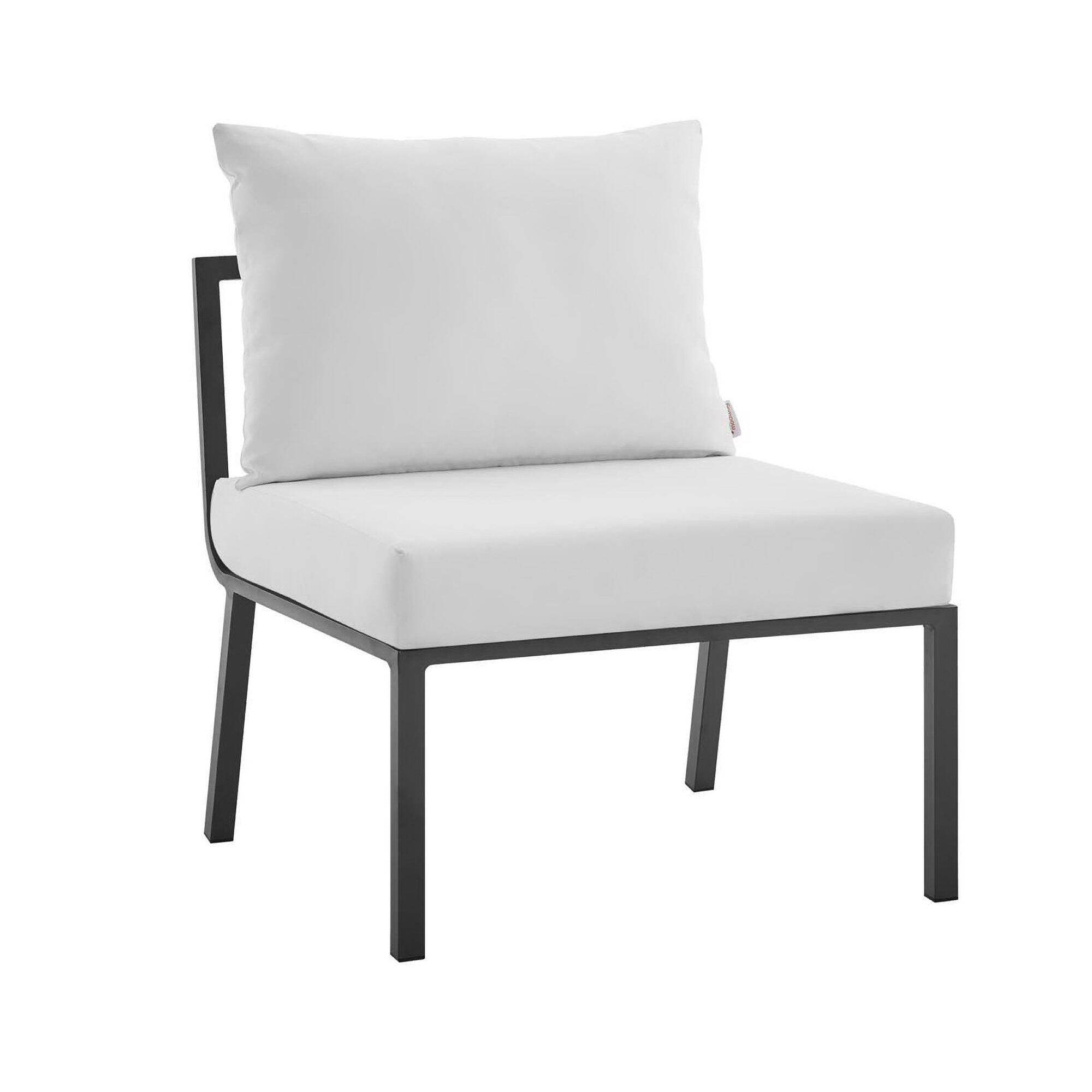 Modway Riverside 5-Piece Outdoor Sectional, Gray/White, large