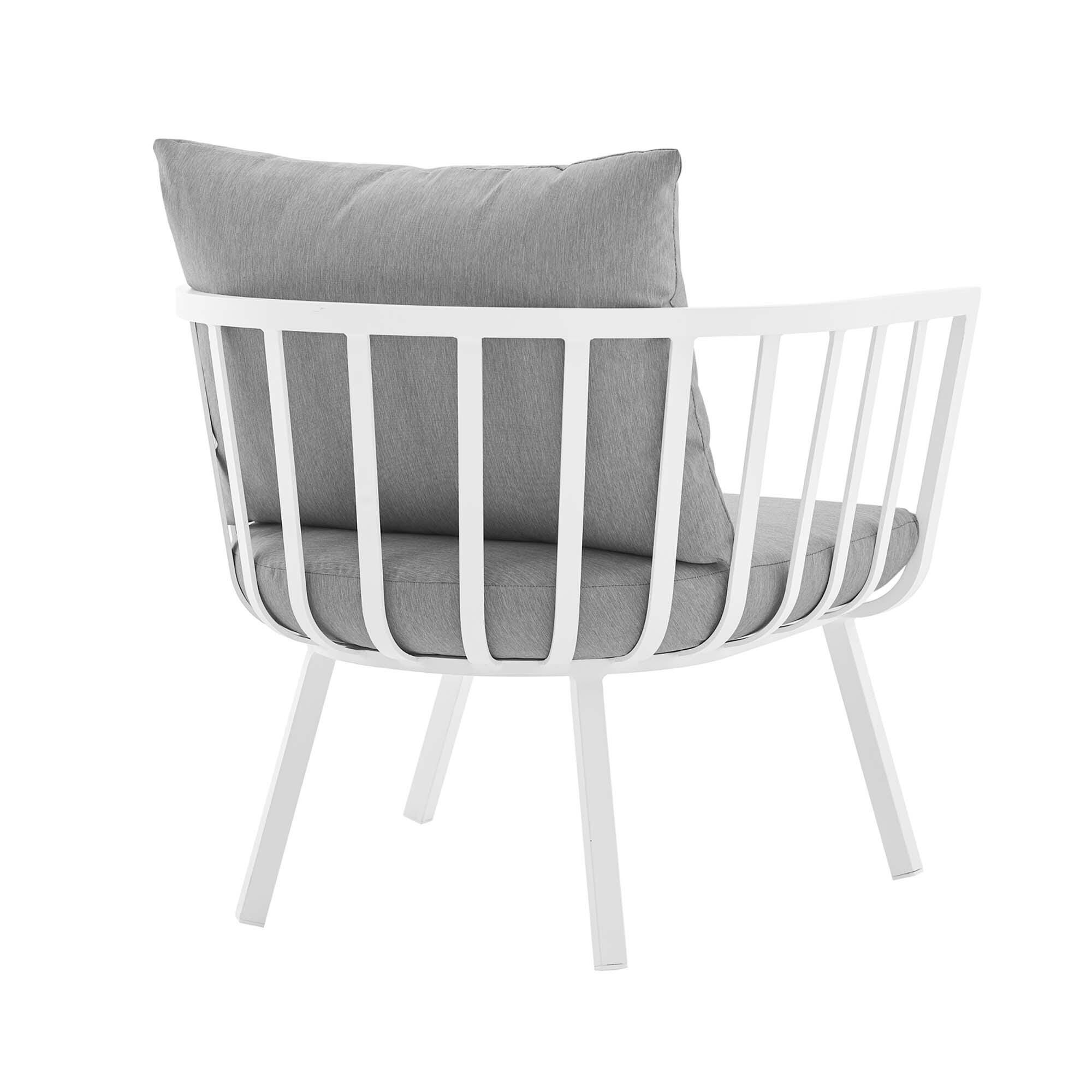 Modway Riverside 5-Piece Outdoor Patio Sectional Set, White/Gray, large
