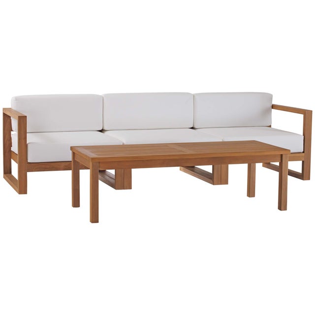 Modway Upland Outdoor Sofa and Coffee Table Set