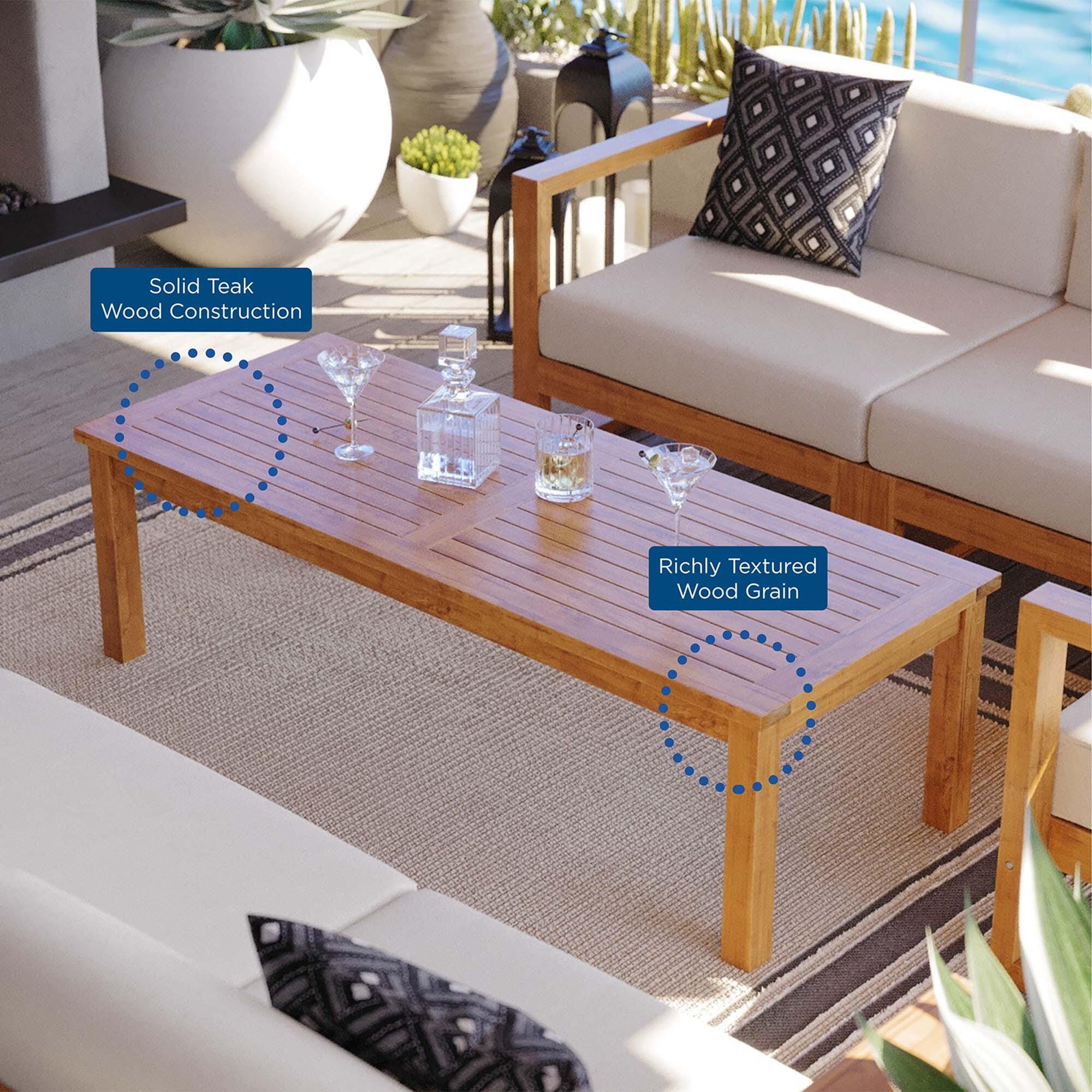 Modway Upland Outdoor Sofa with Coffee Table and 2 Armchairs, , large