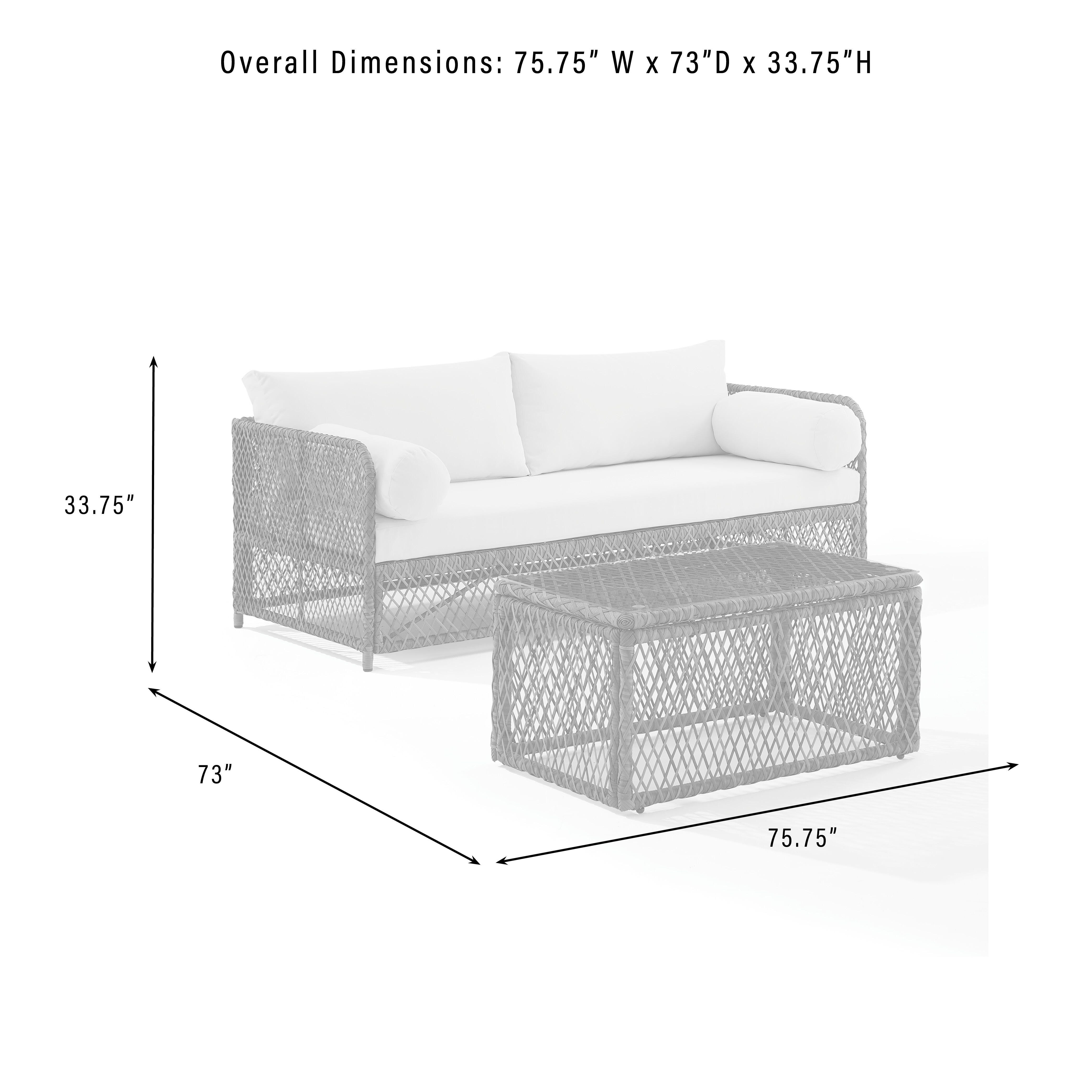 Crosley Furniture Granite Bay Outdoor Sofa with Coffee Table, , large