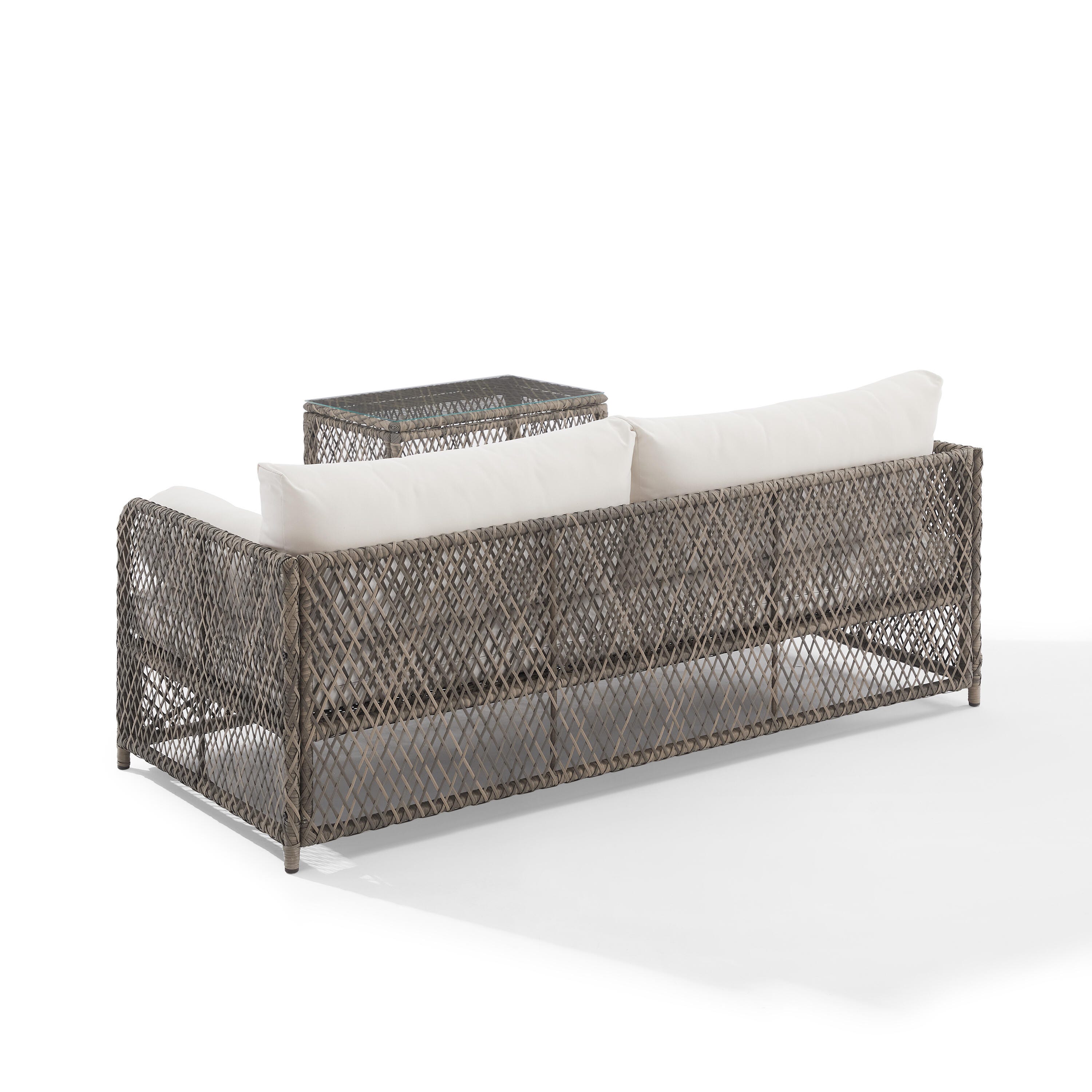 Crosley Furniture Granite Bay Outdoor Sofa with Coffee Table, , large