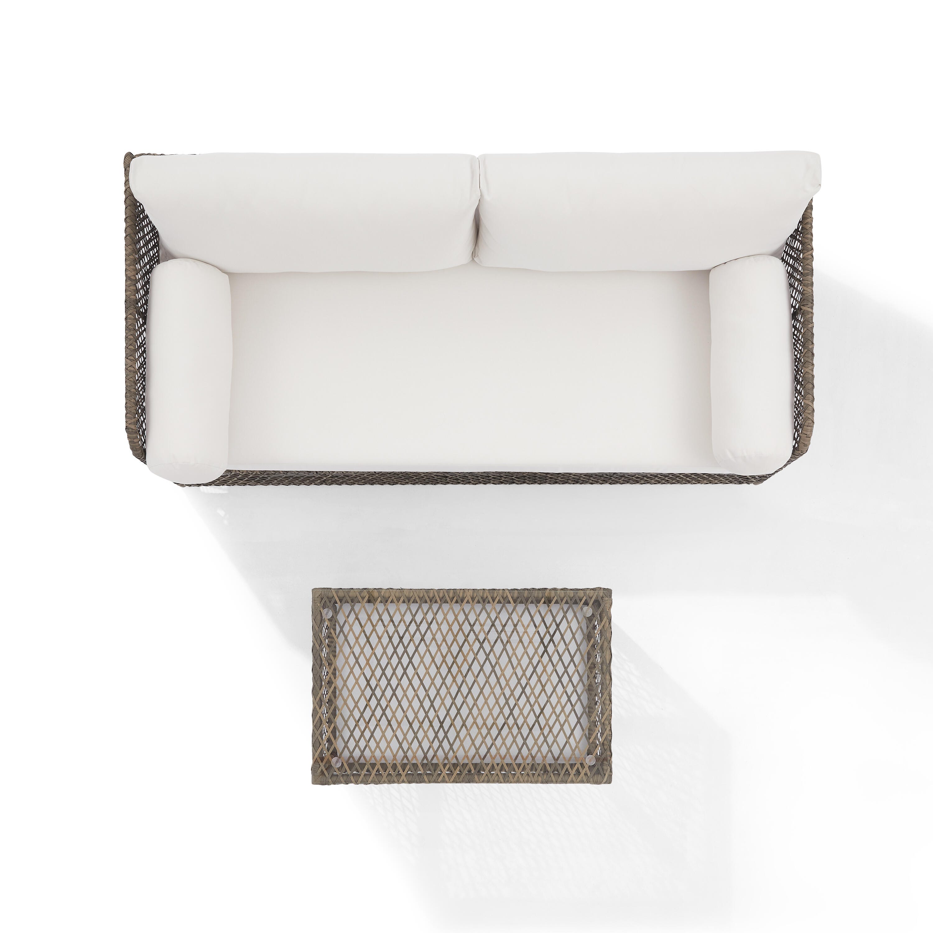 Crosley Furniture Granite Bay Outdoor Sofa with Coffee Table, , large