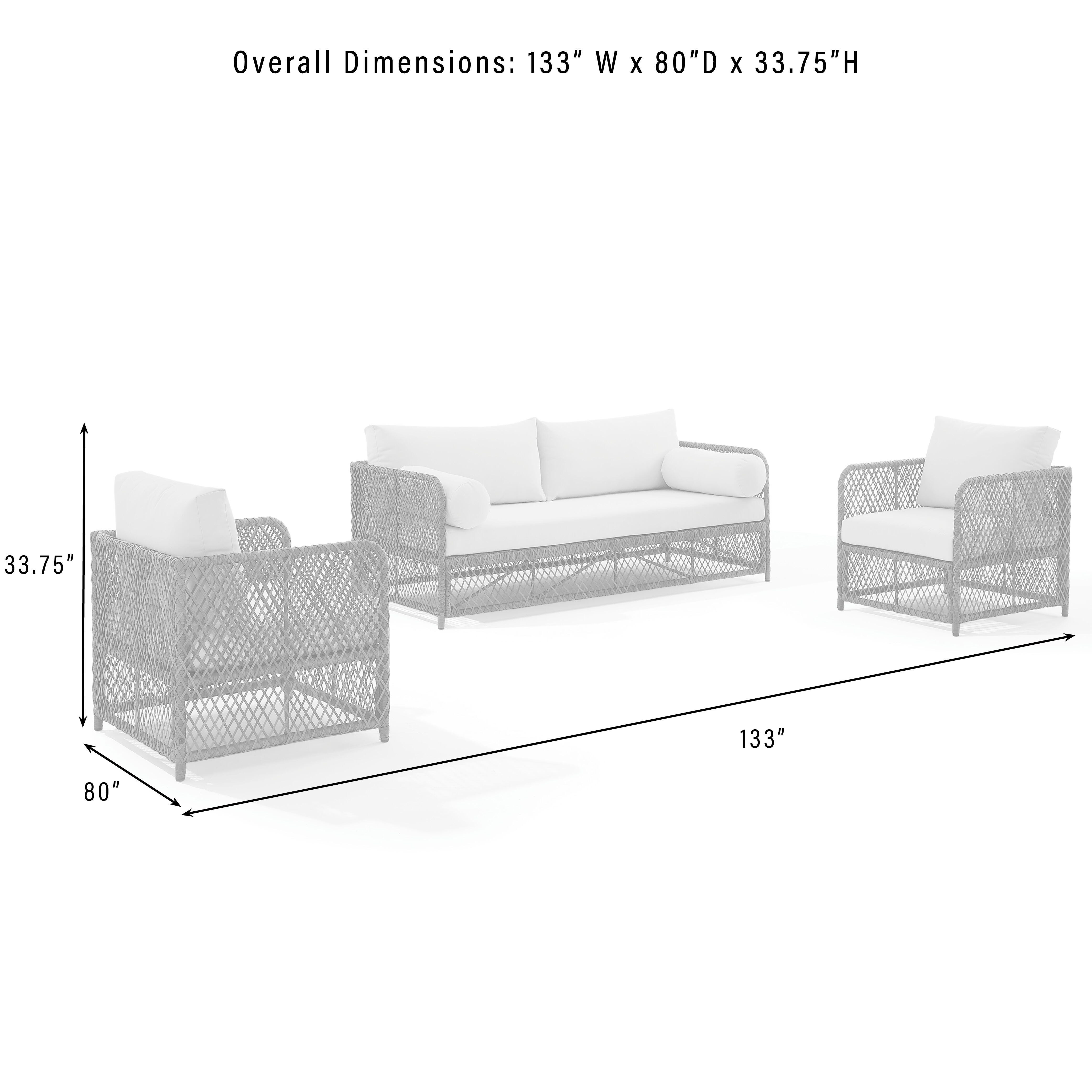 Crosley Furniture Granite Bay Outdoor Sofa and 2 Armchairs, , large