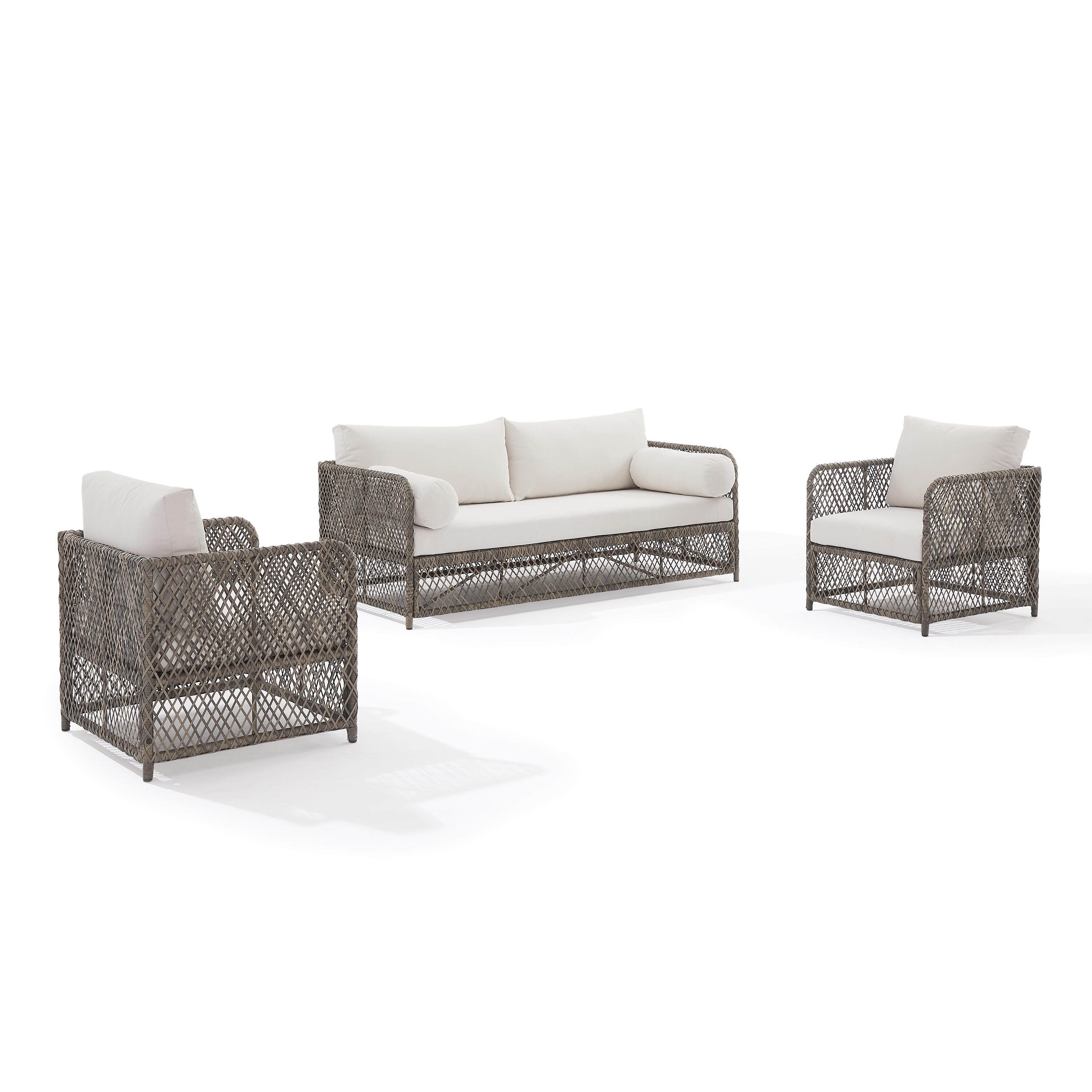 Crosley Furniture Granite Bay Outdoor Sofa and 2 Armchairs, , large
