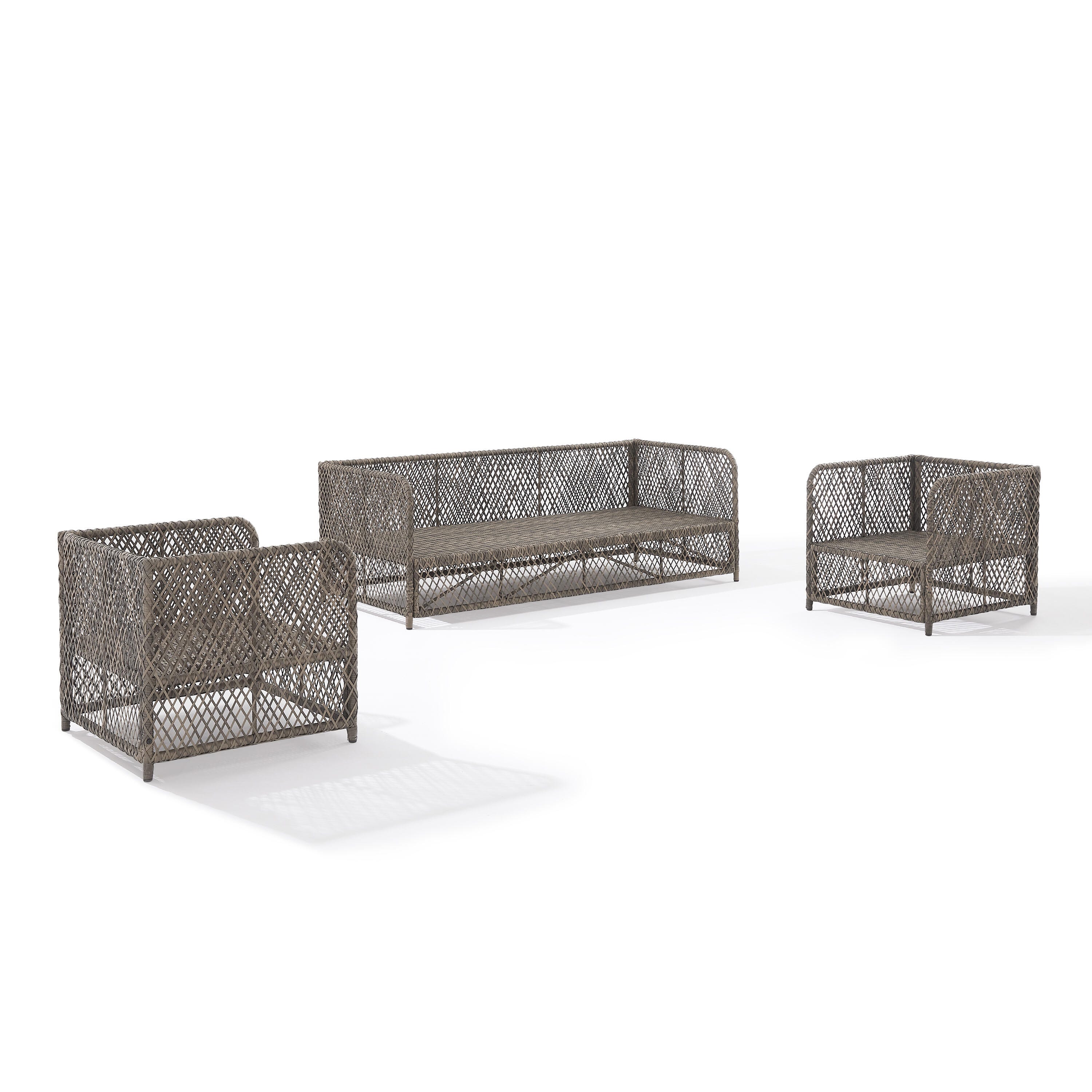 Crosley Furniture Granite Bay Outdoor Sofa and 2 Armchairs, , large